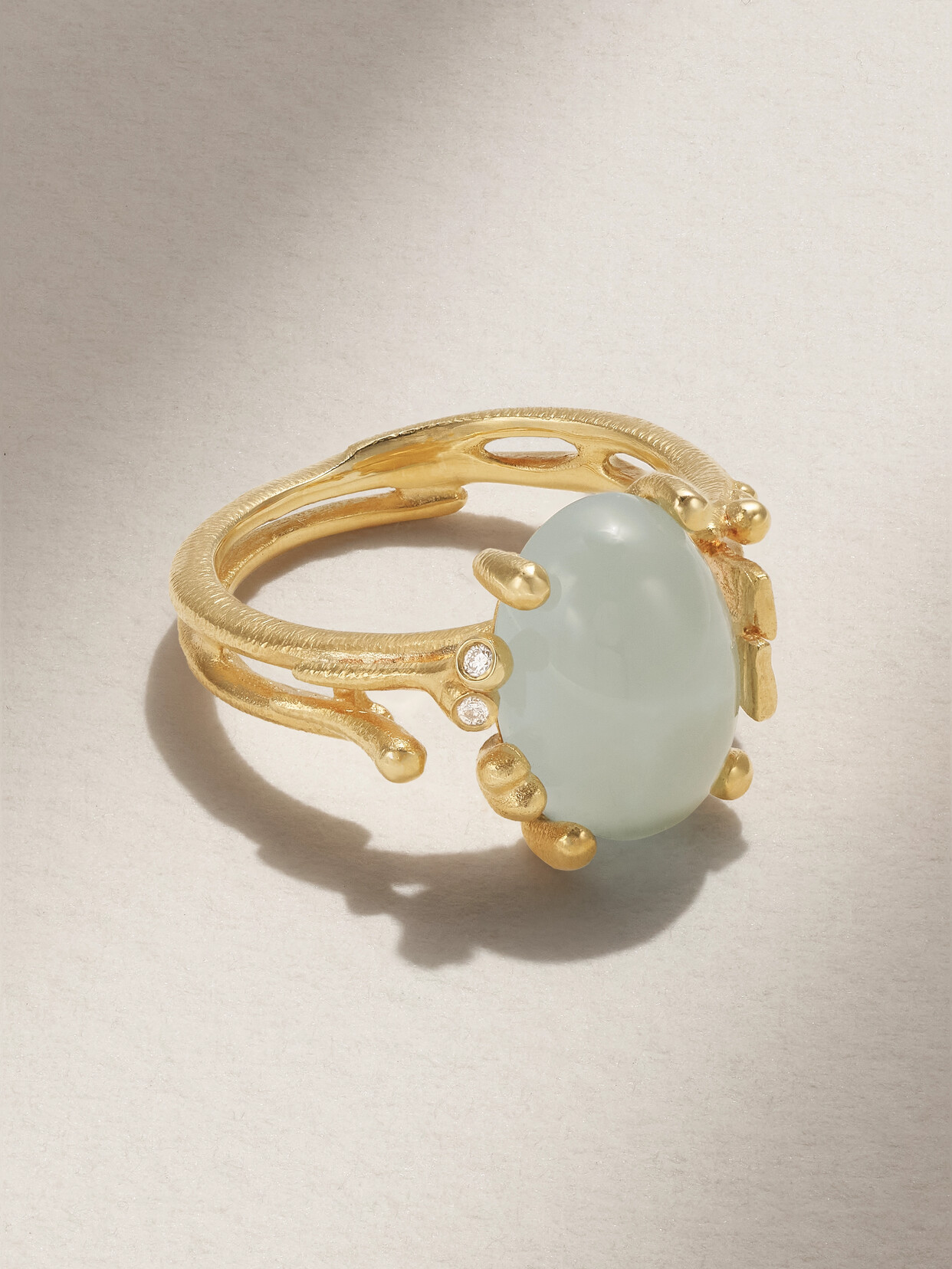 Ole Lynggaard Copenhagen Boho 18-karat Gold, Aquamarine And Diamond Ring