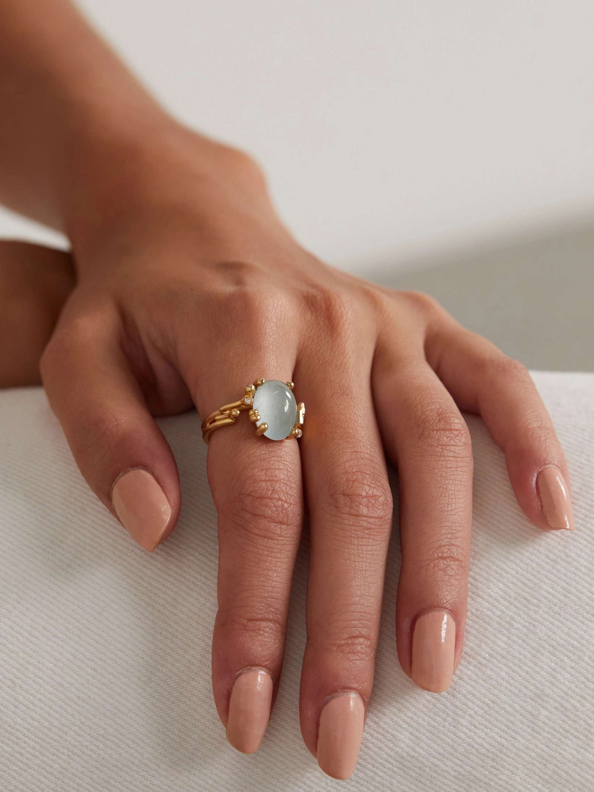 OLE LYNGGAARD COPENHAGEN BoHo 18-karat gold, aquamarine and diamond ring