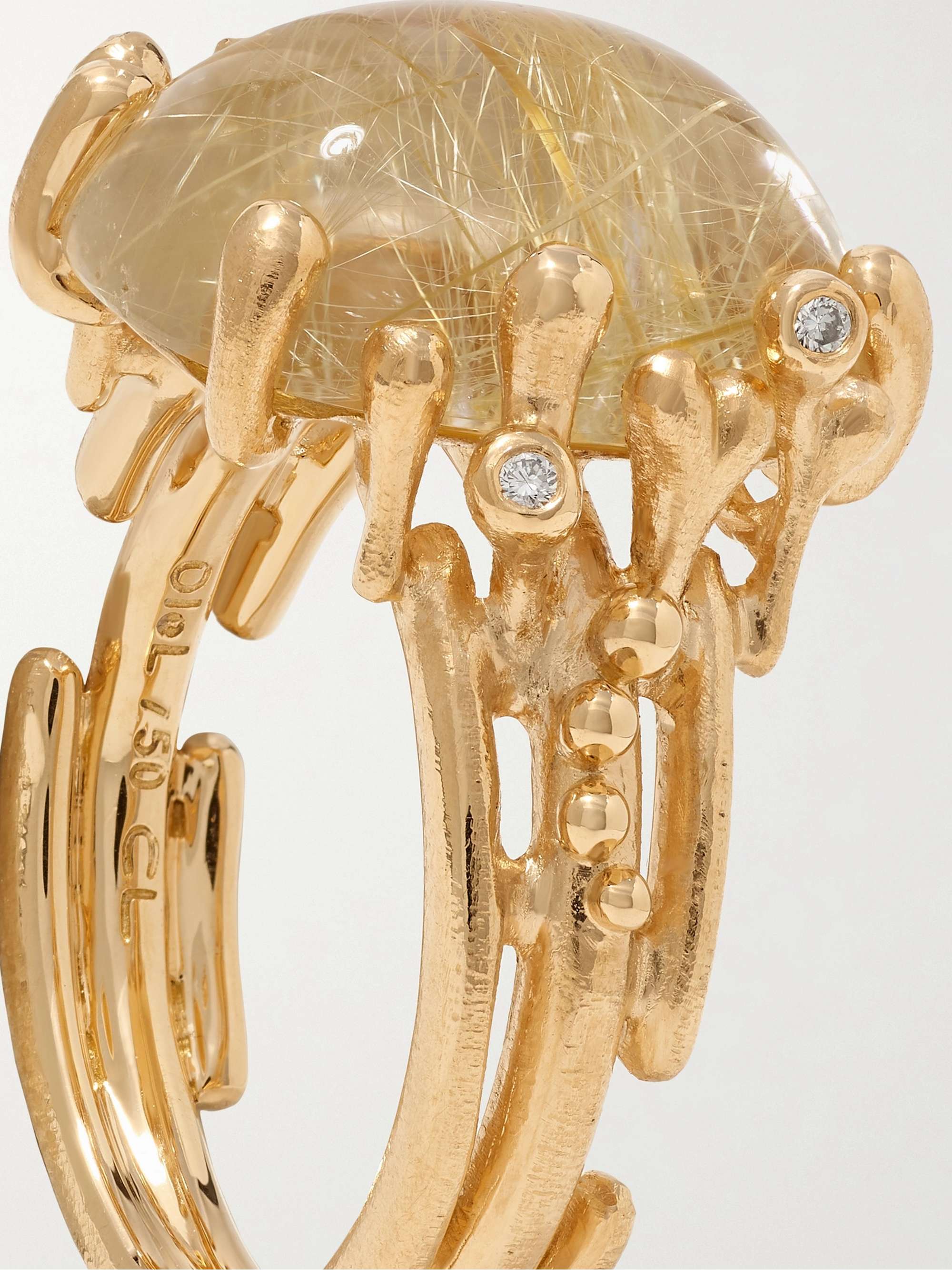 OLE LYNGGAARD COPENHAGEN BoHo 18 karat gold quartz and diamond ring