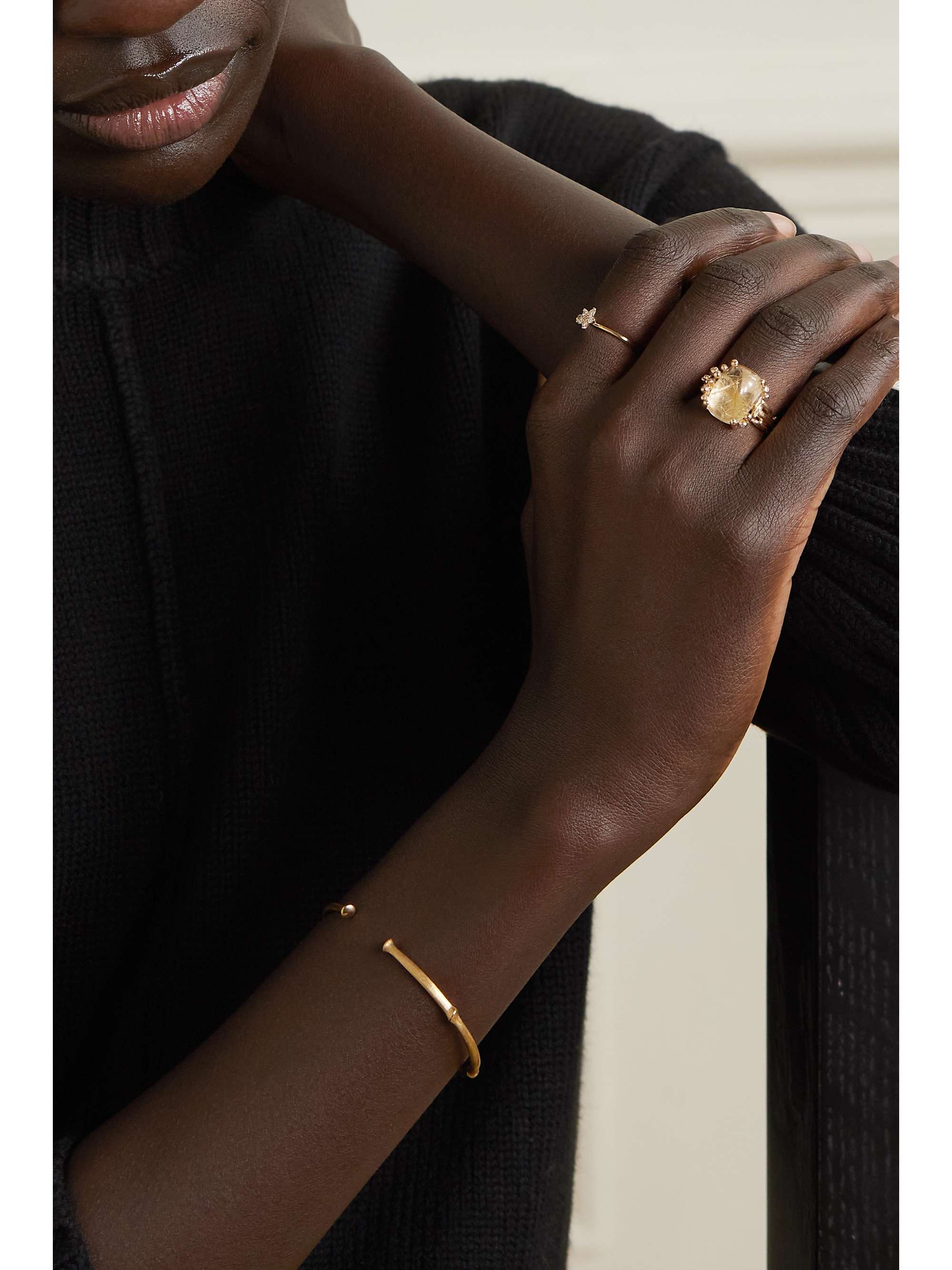 OLE LYNGGAARD COPENHAGEN BoHo 18-karat gold, quartz and diamond ring