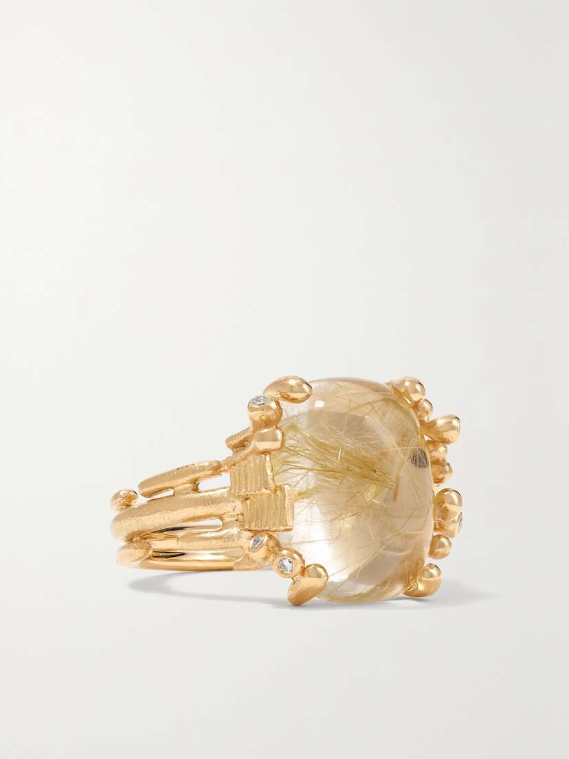 OLE LYNGGAARD COPENHAGEN Boho 18-karat Gold, Quartz And Diamond Ring