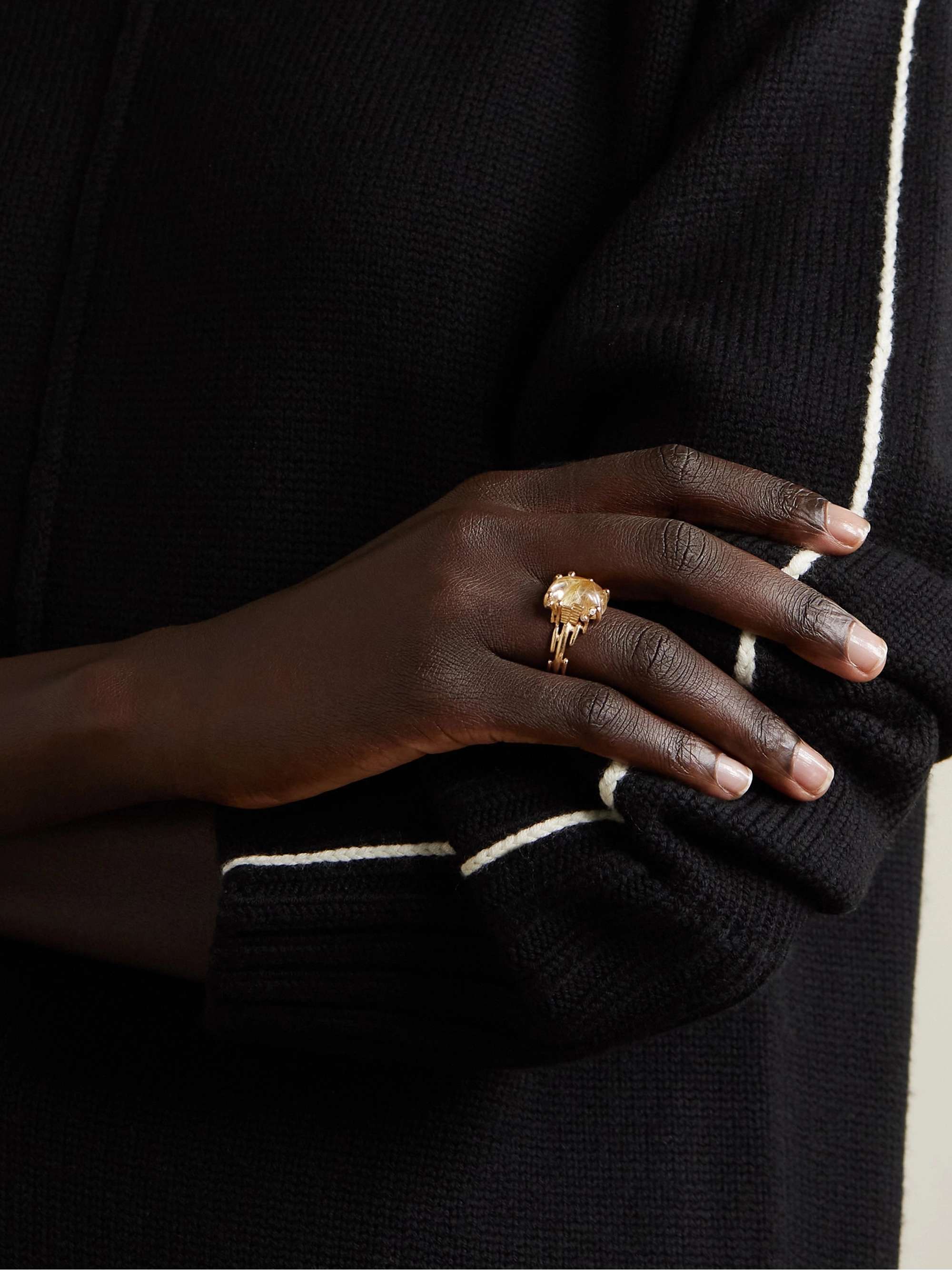 OLE LYNGGAARD COPENHAGEN BoHo 18-karat gold, quartz and diamond ring