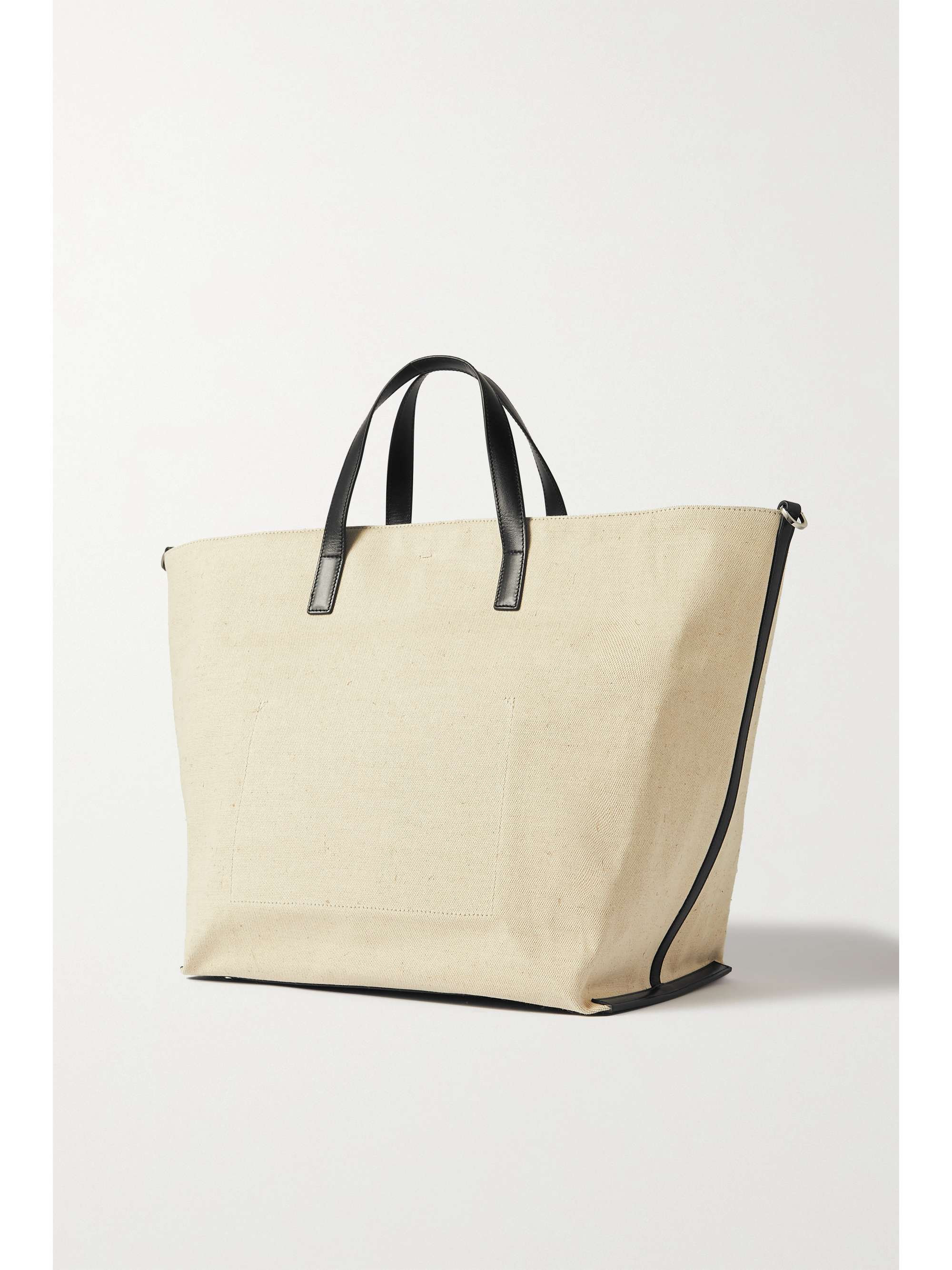 JIL SANDER Medium leather-trimmed canvas tote
