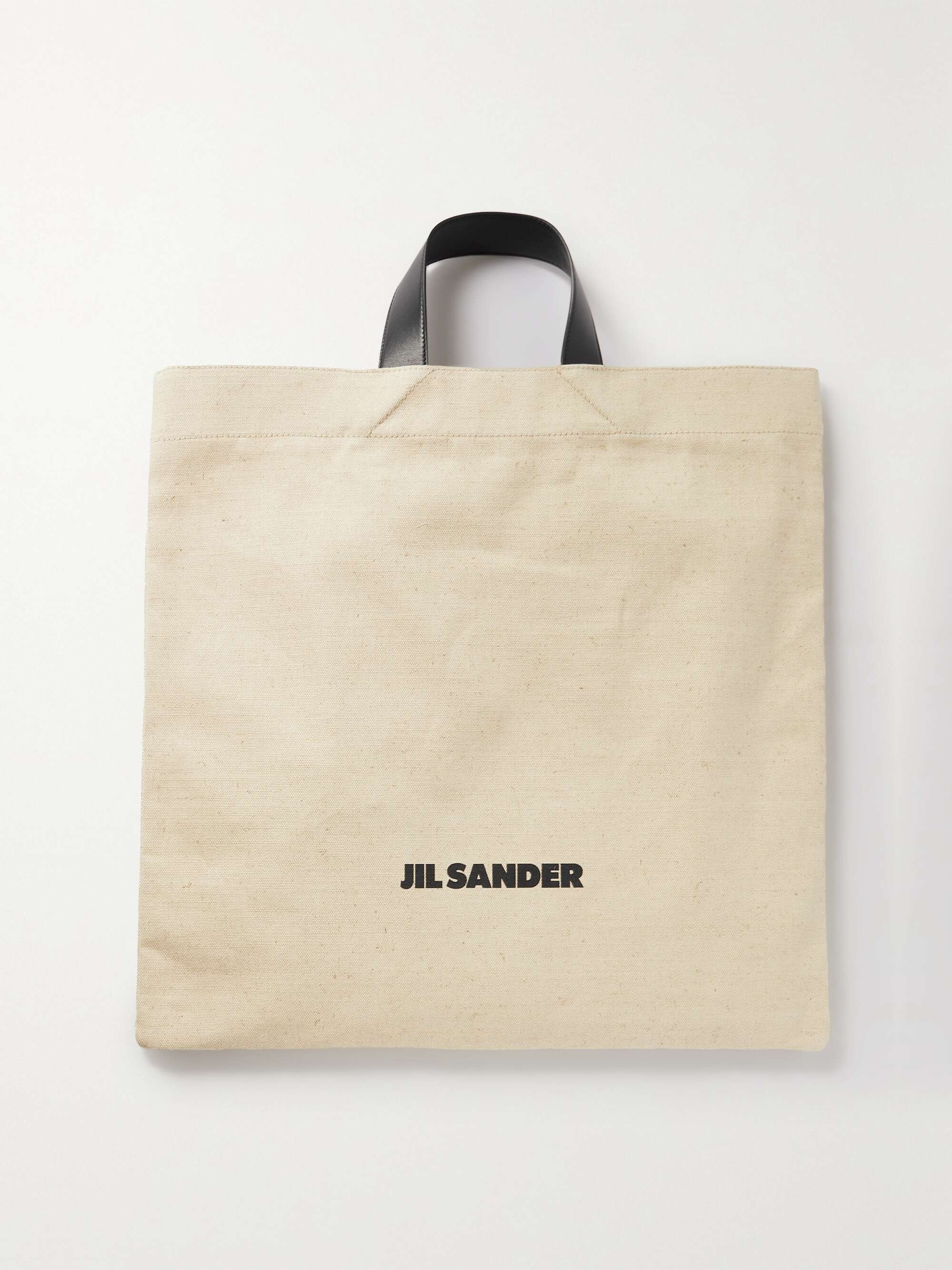 Jil Sander Leather-trimmed Canvas Bag - Neutrals