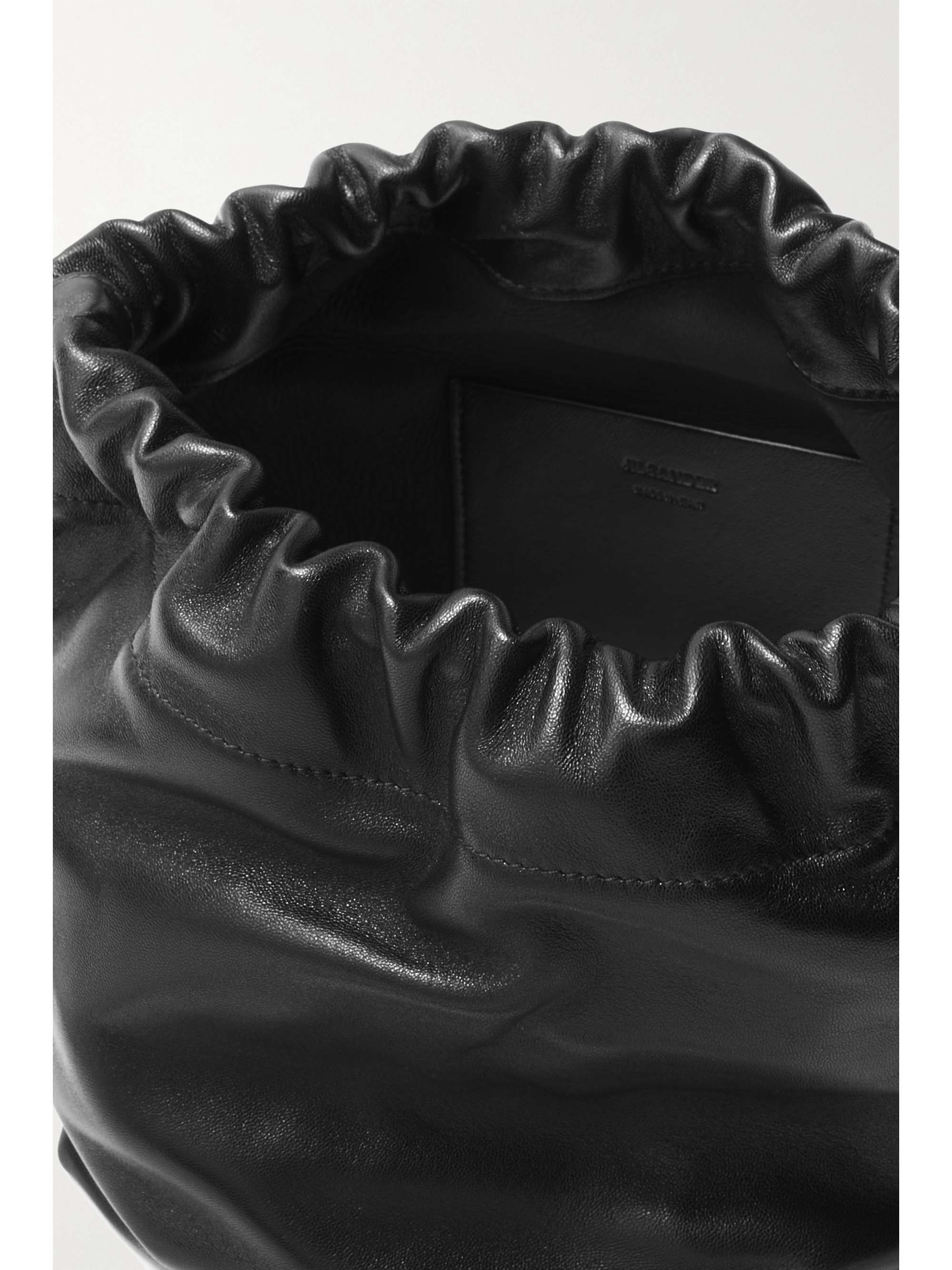 JIL SANDER Gathered leather bucket bag