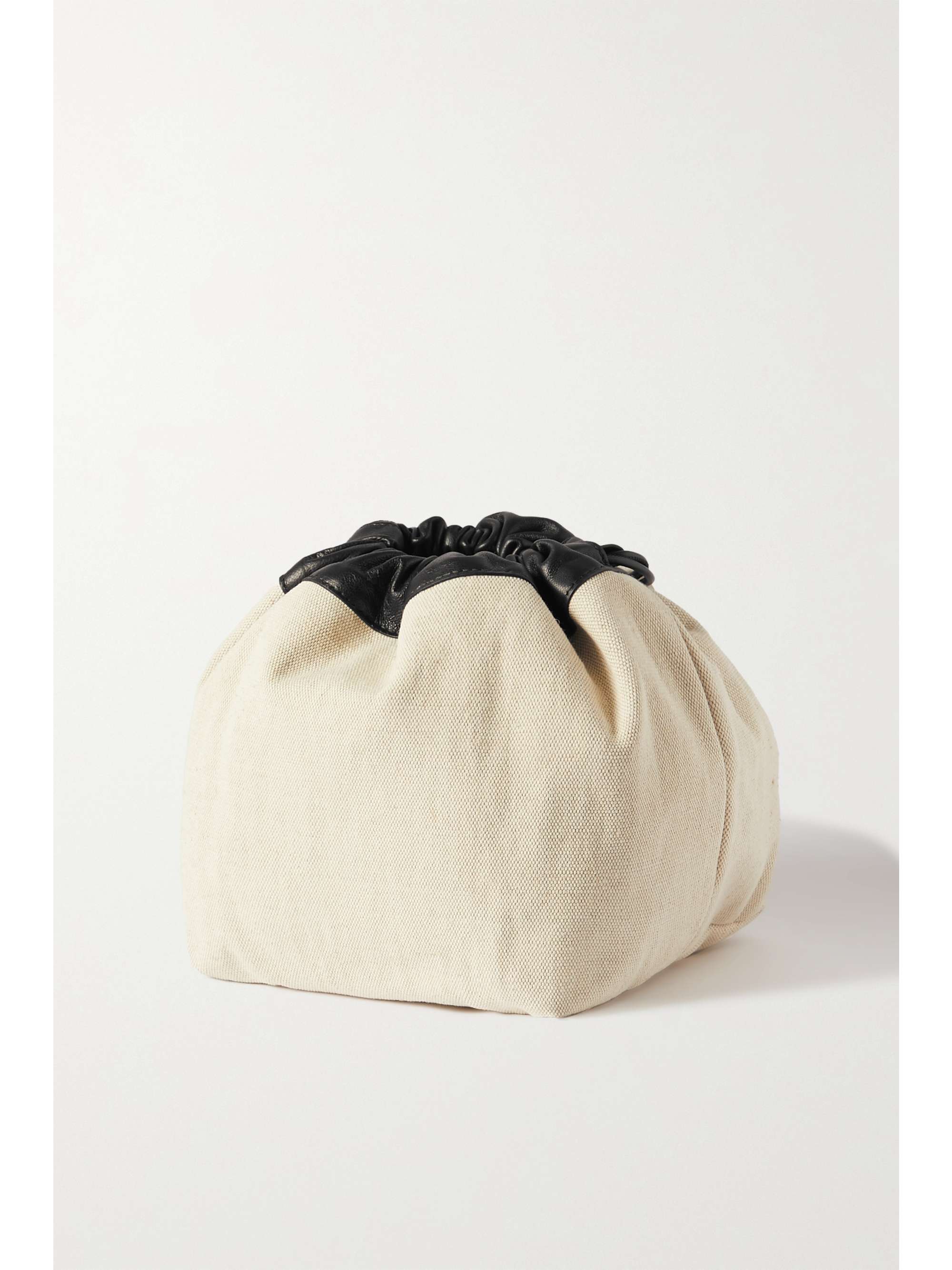 JIL SANDER Leather-trimmed canvas bucket bag