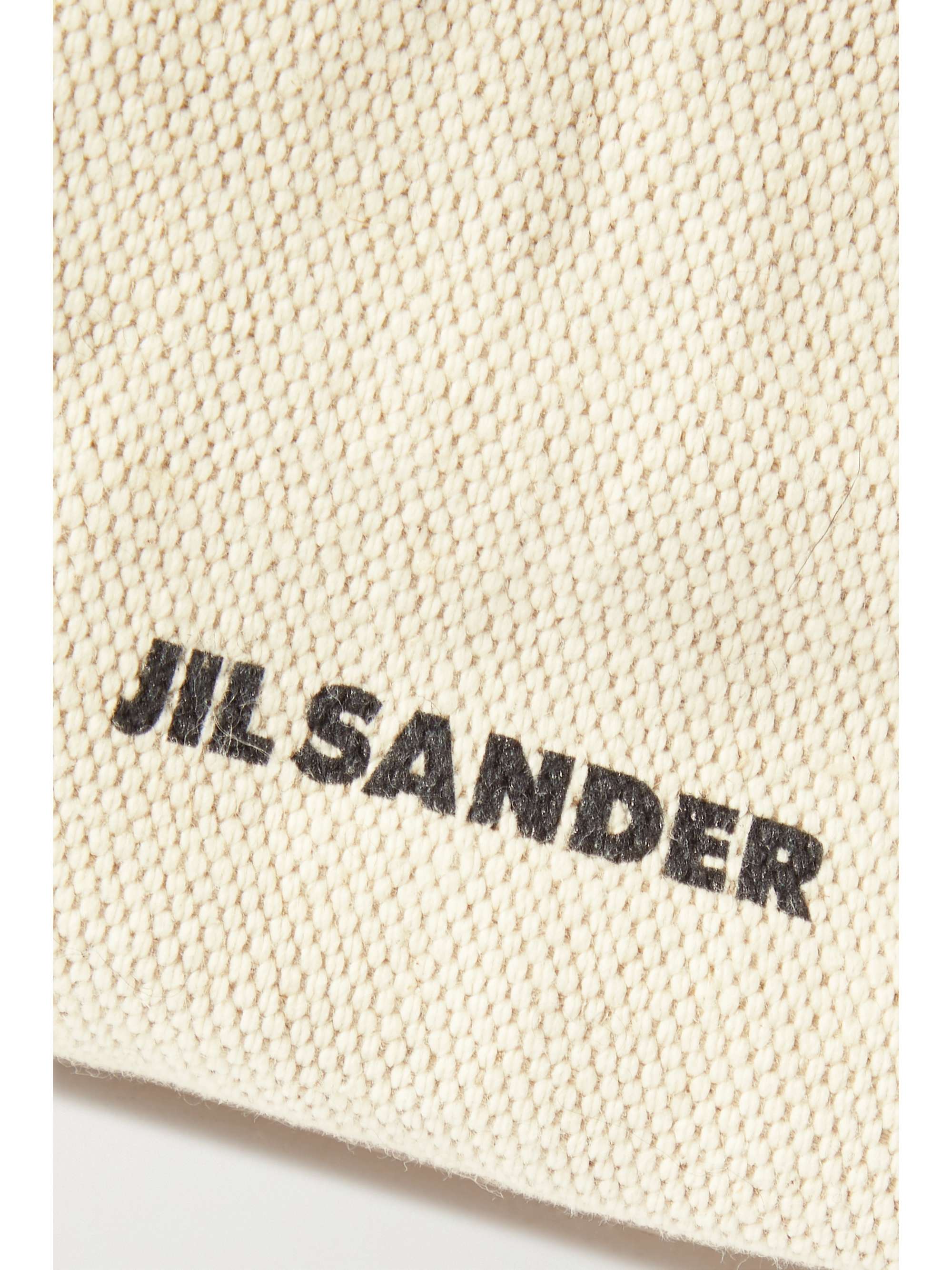 JIL SANDER Leather-trimmed canvas bucket bag