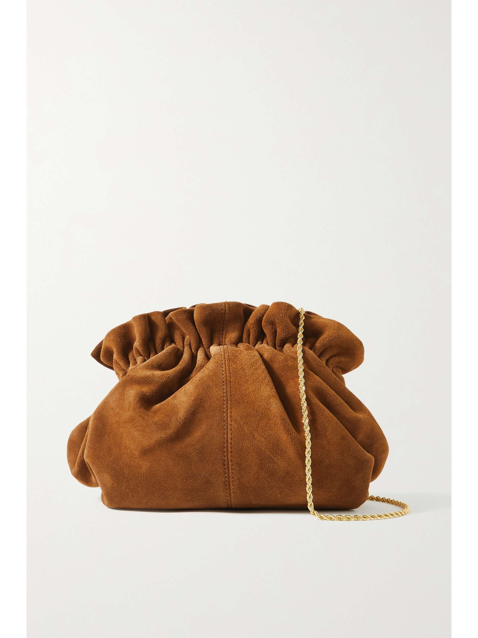 tan suede clutch
