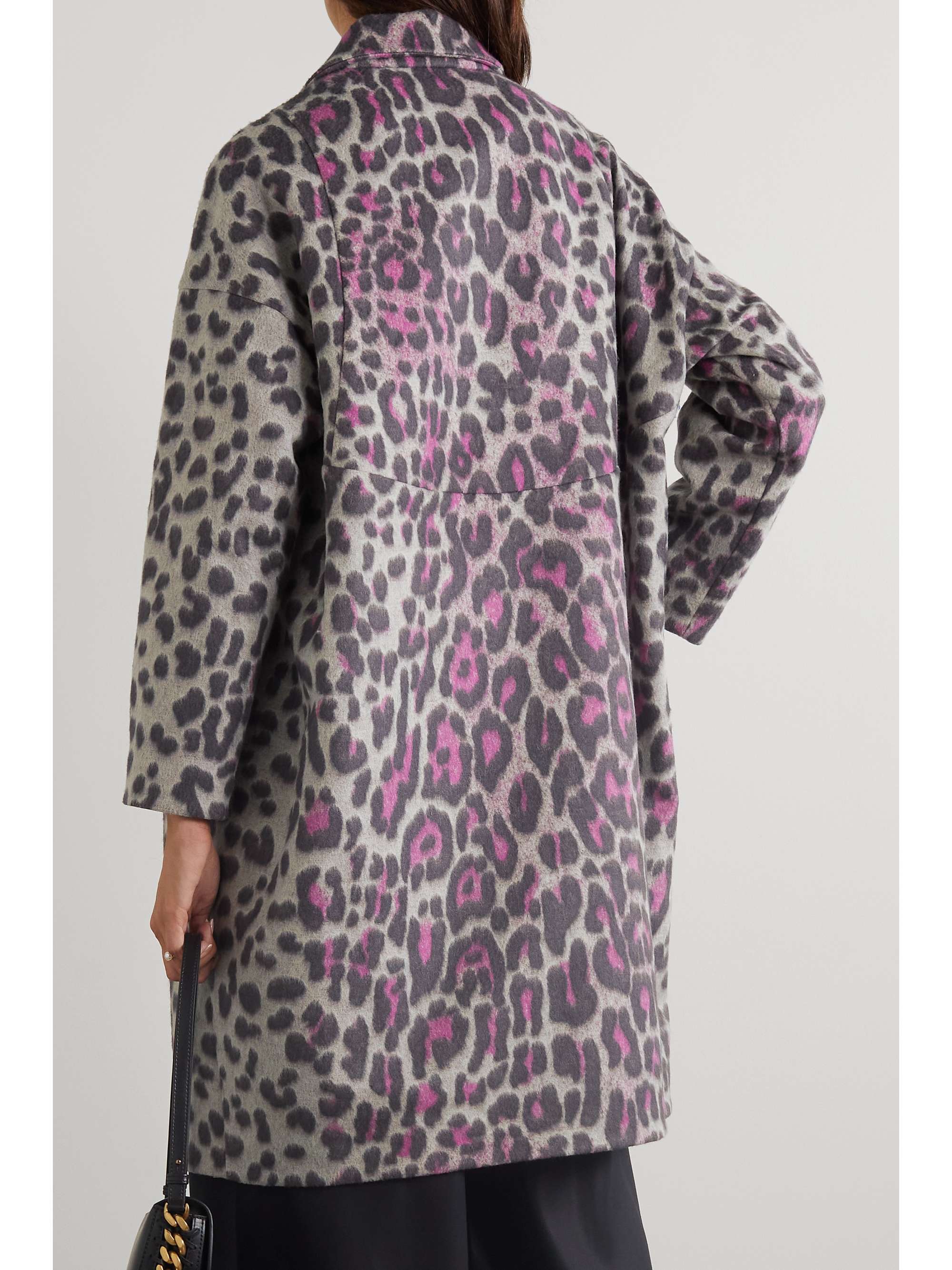 wool leopard print coat