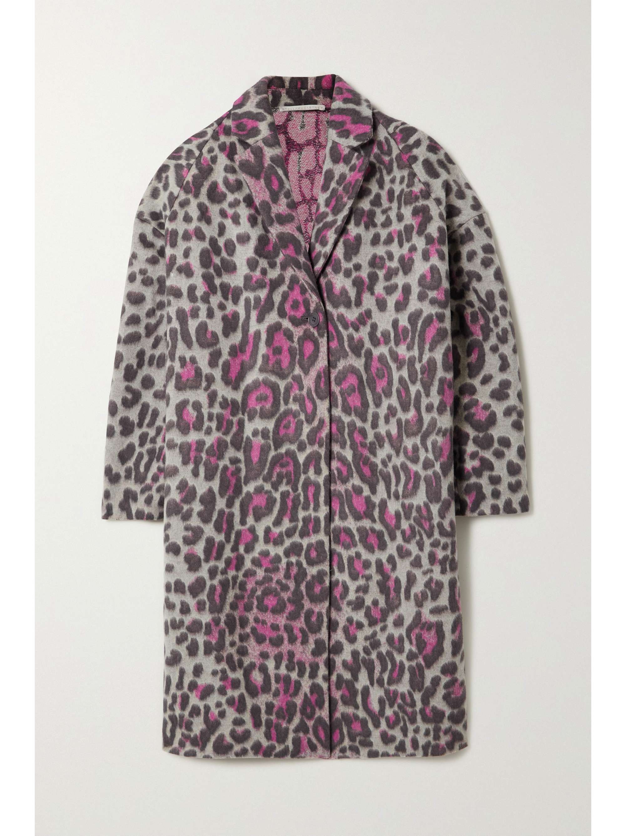 leopard print wool coat