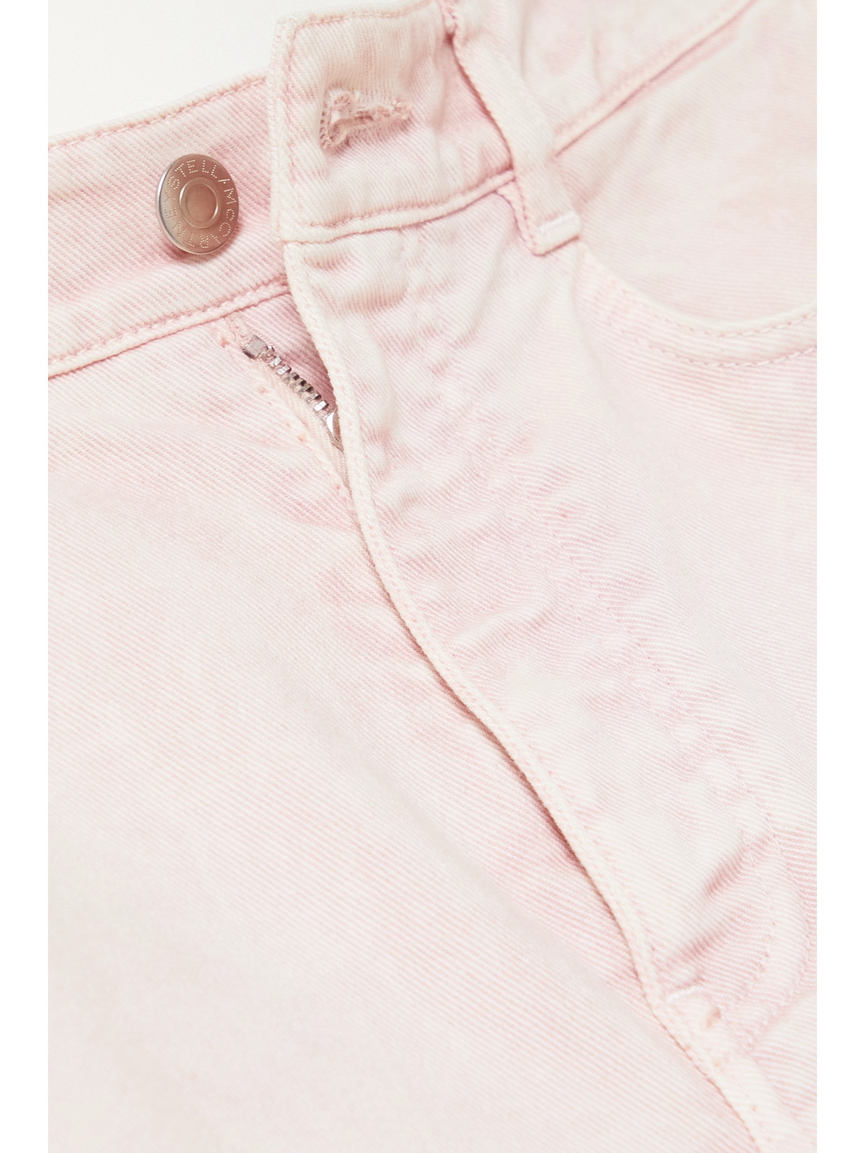 Stella Mccartney Canvas-trimmed High-rise Wide-leg Jeans In Orange