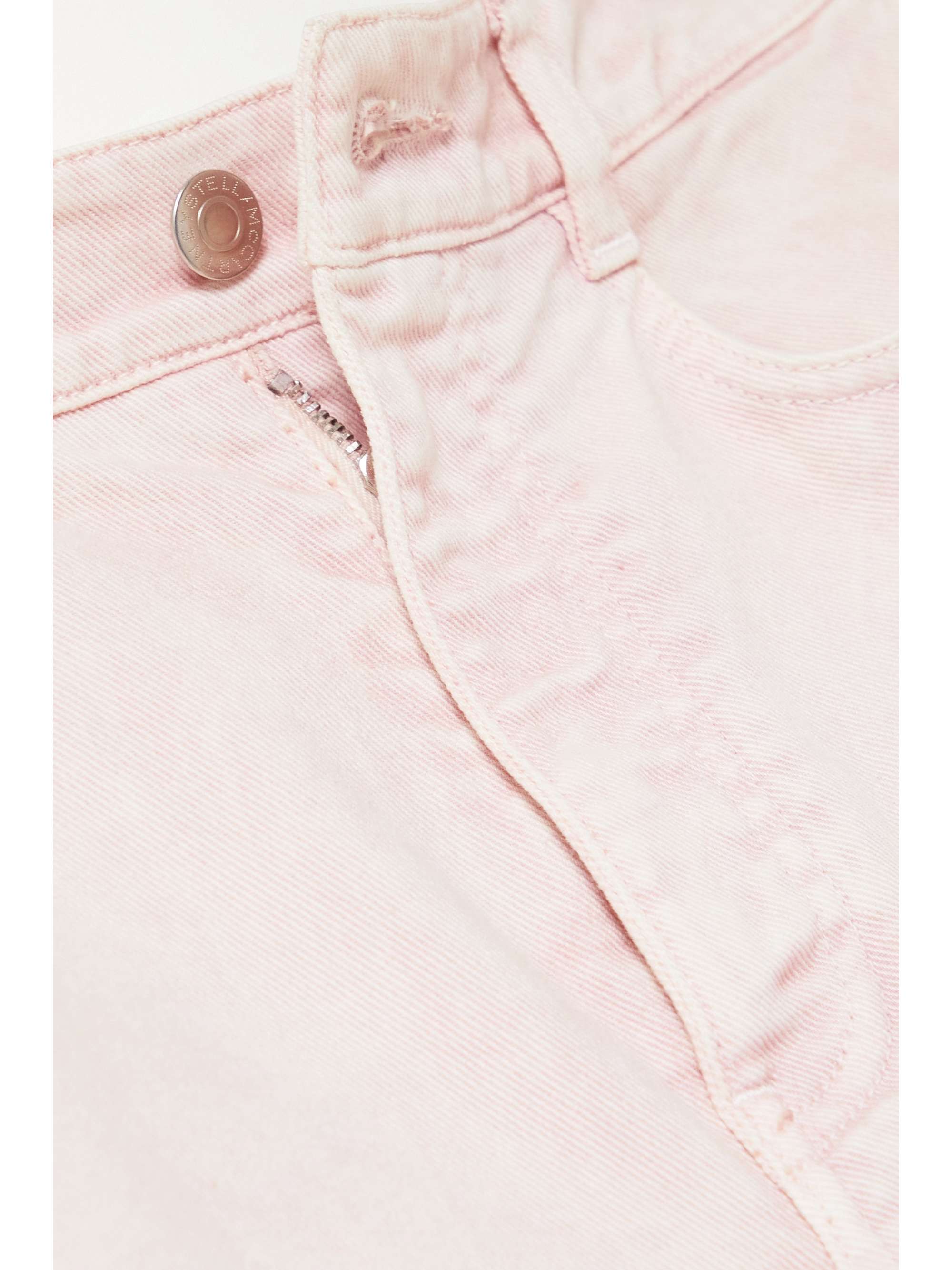 STELLA MCCARTNEY Canvas-trimmed high-rise wide-leg jeans