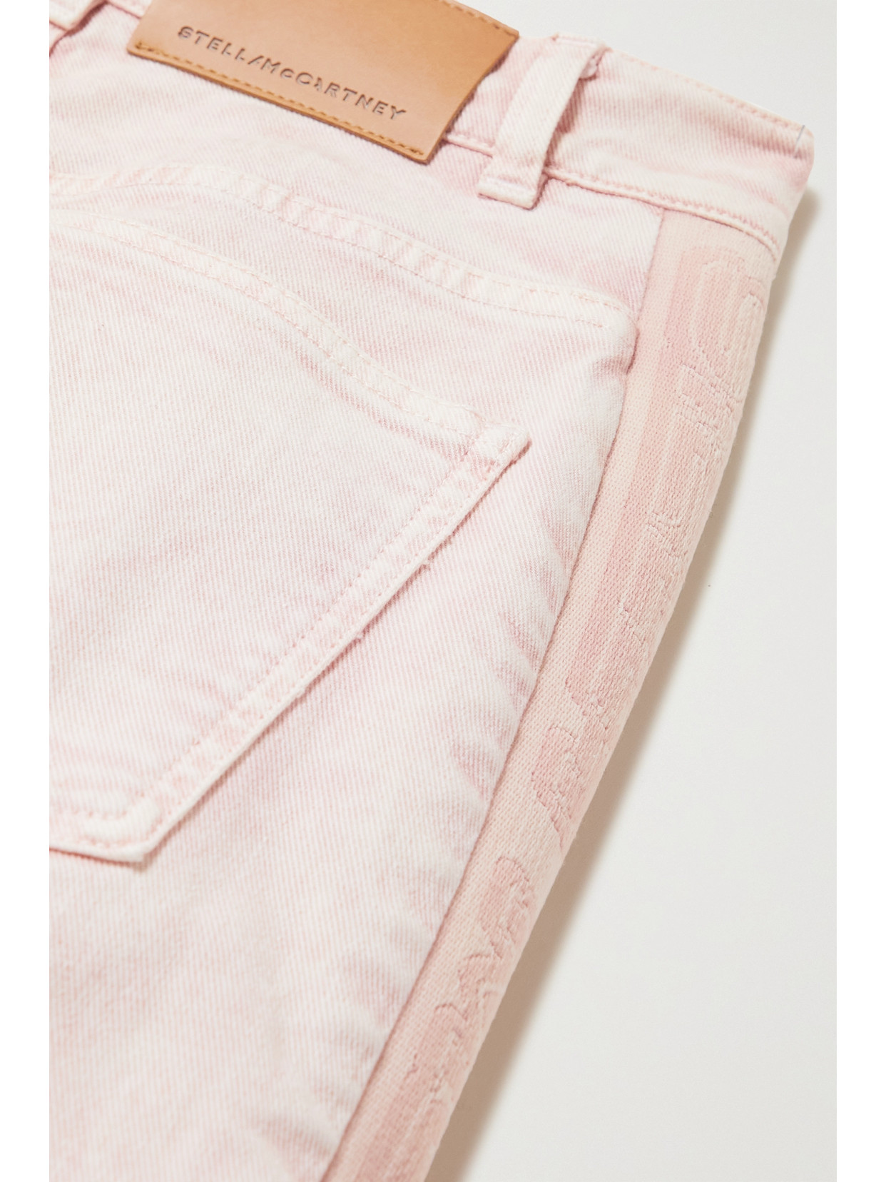 Stella Mccartney Canvas-trimmed High-rise Wide-leg Jeans In Orange