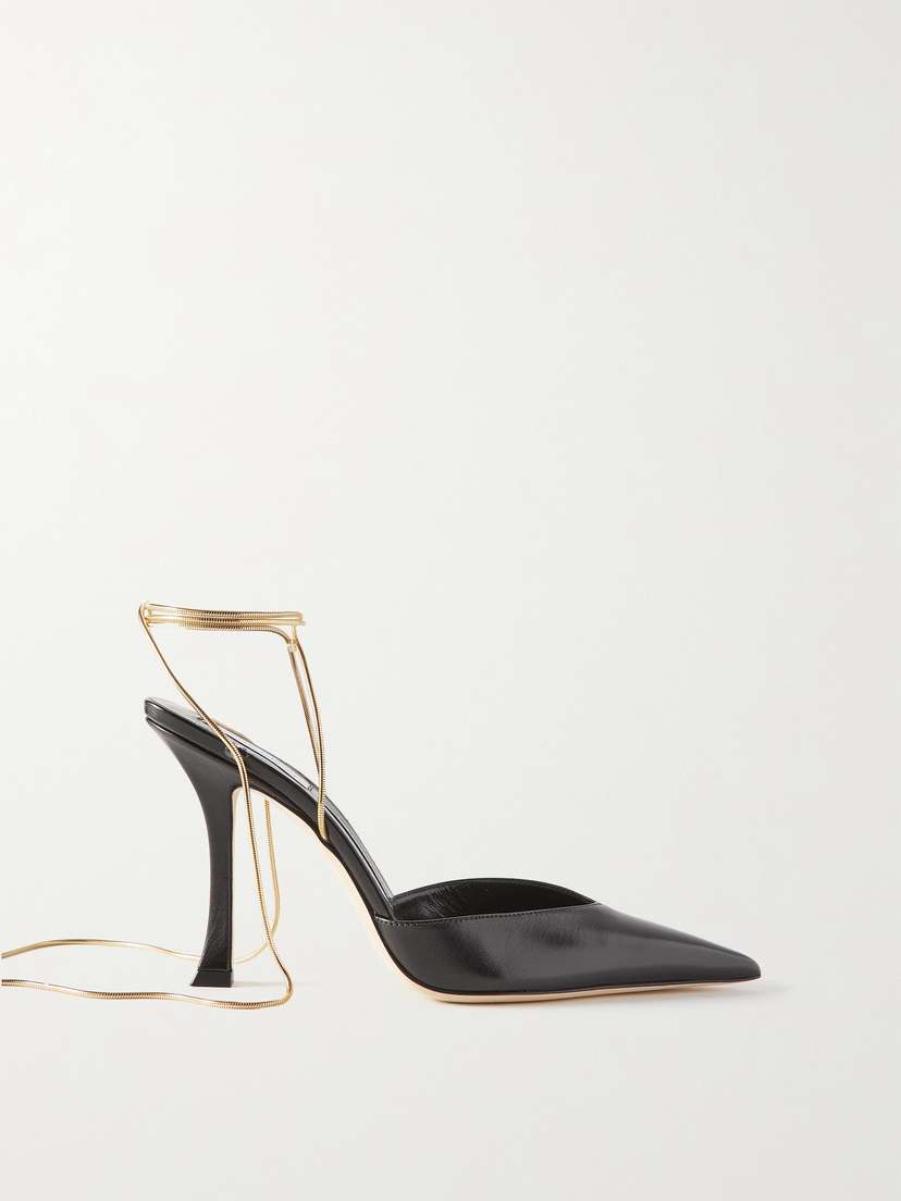 Jimmy Choo + Mugler Embellished Leather Pumps