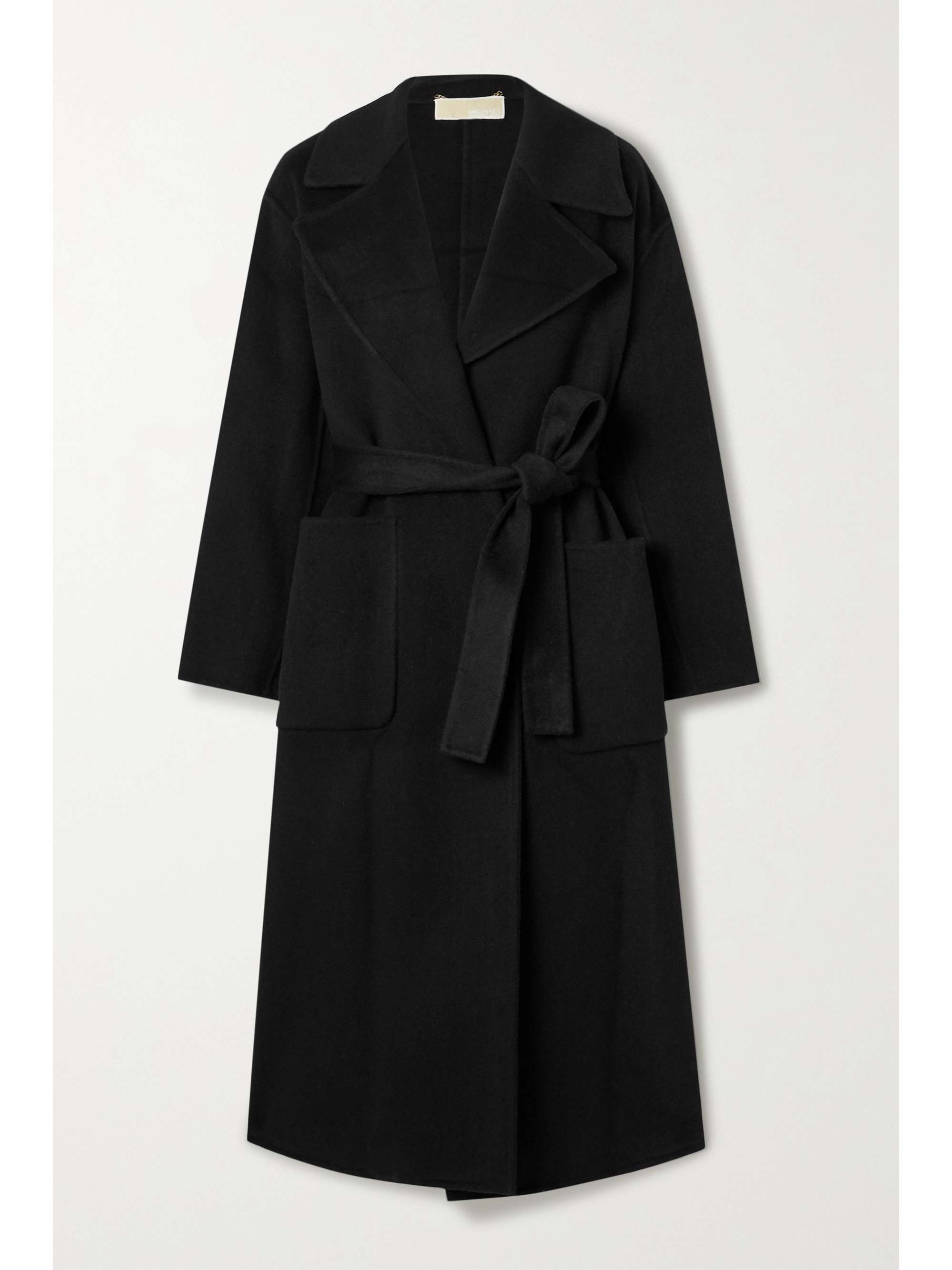 Total 60+ imagen michael kors black belted coat