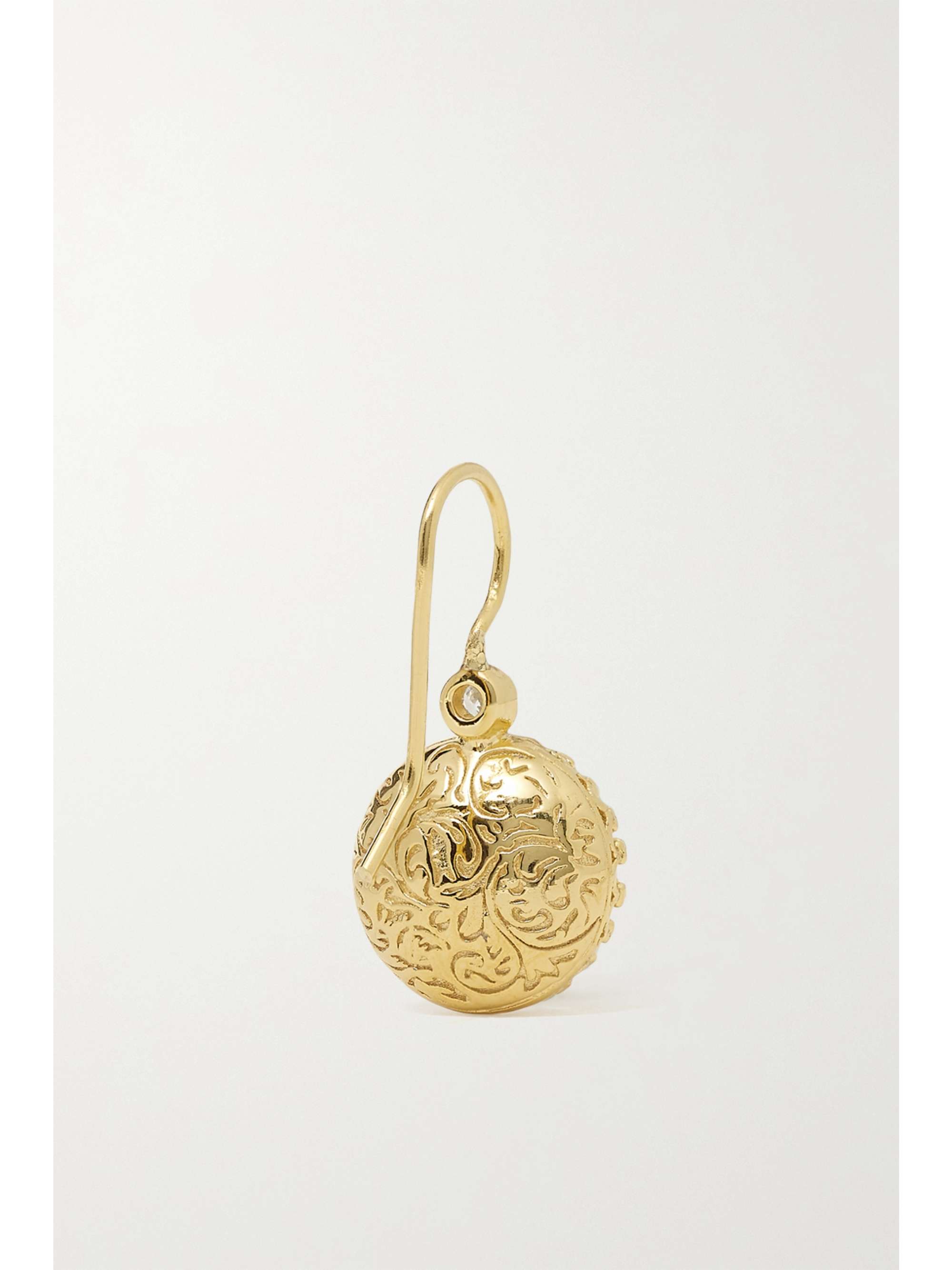 LARKSPUR & HAWK Olivia Button small 18-karat gold-dipped, quartz and diamond earrings