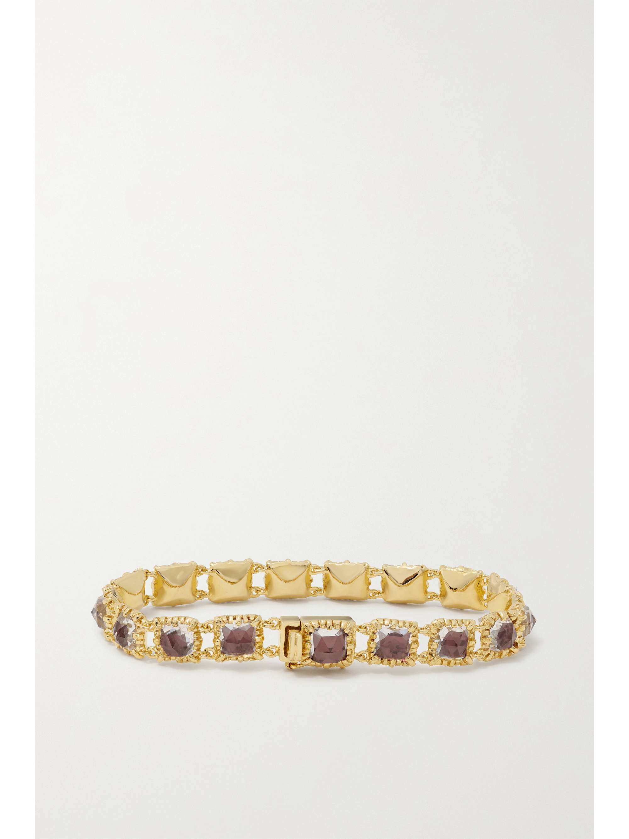 LARKSPUR & HAWK Bella Small Jeu de Paume 18-karat gold-dipped quartz bracelet