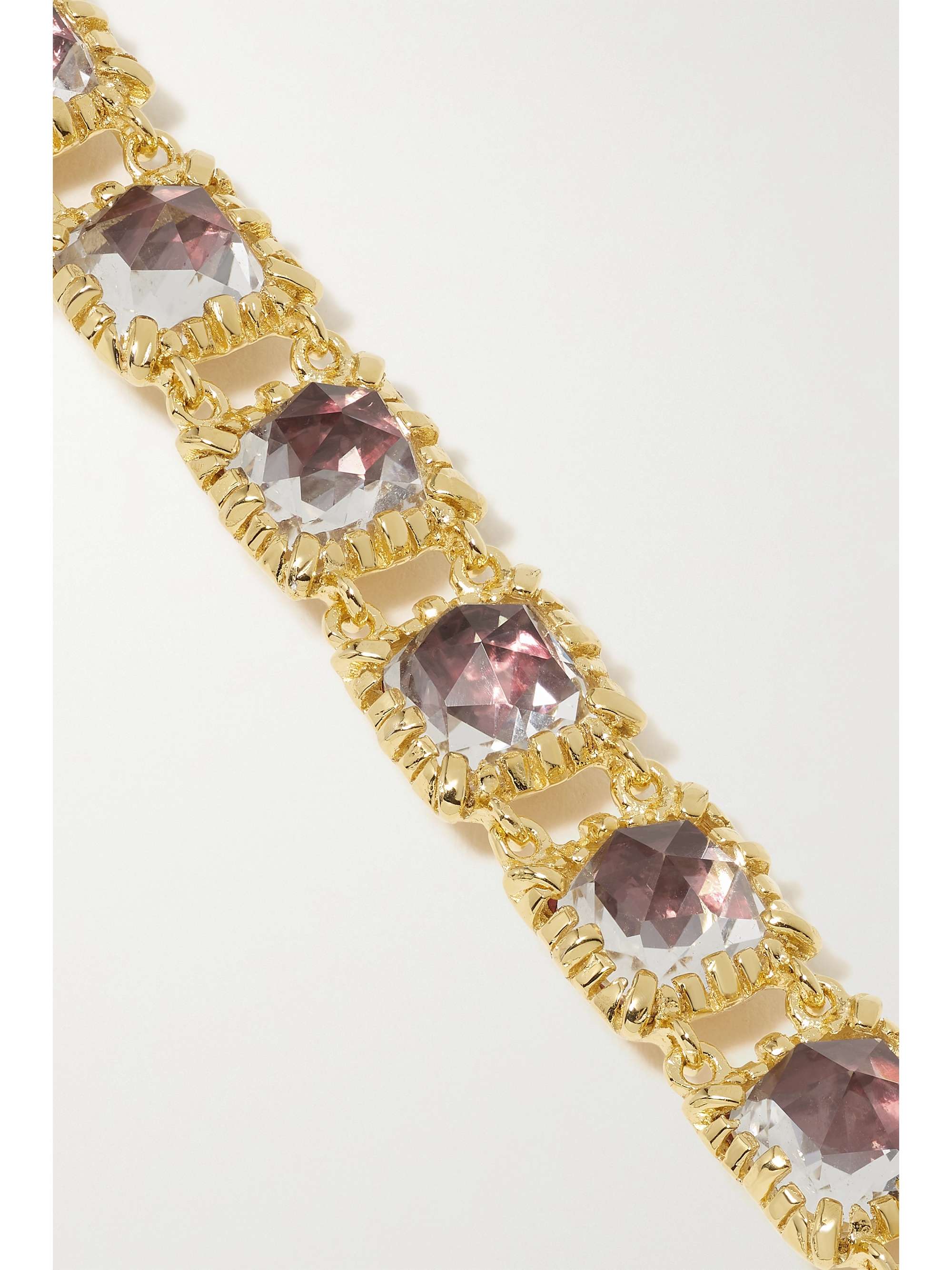 LARKSPUR & HAWK Bella Small Jeu de Paume 18-karat gold-dipped quartz bracelet