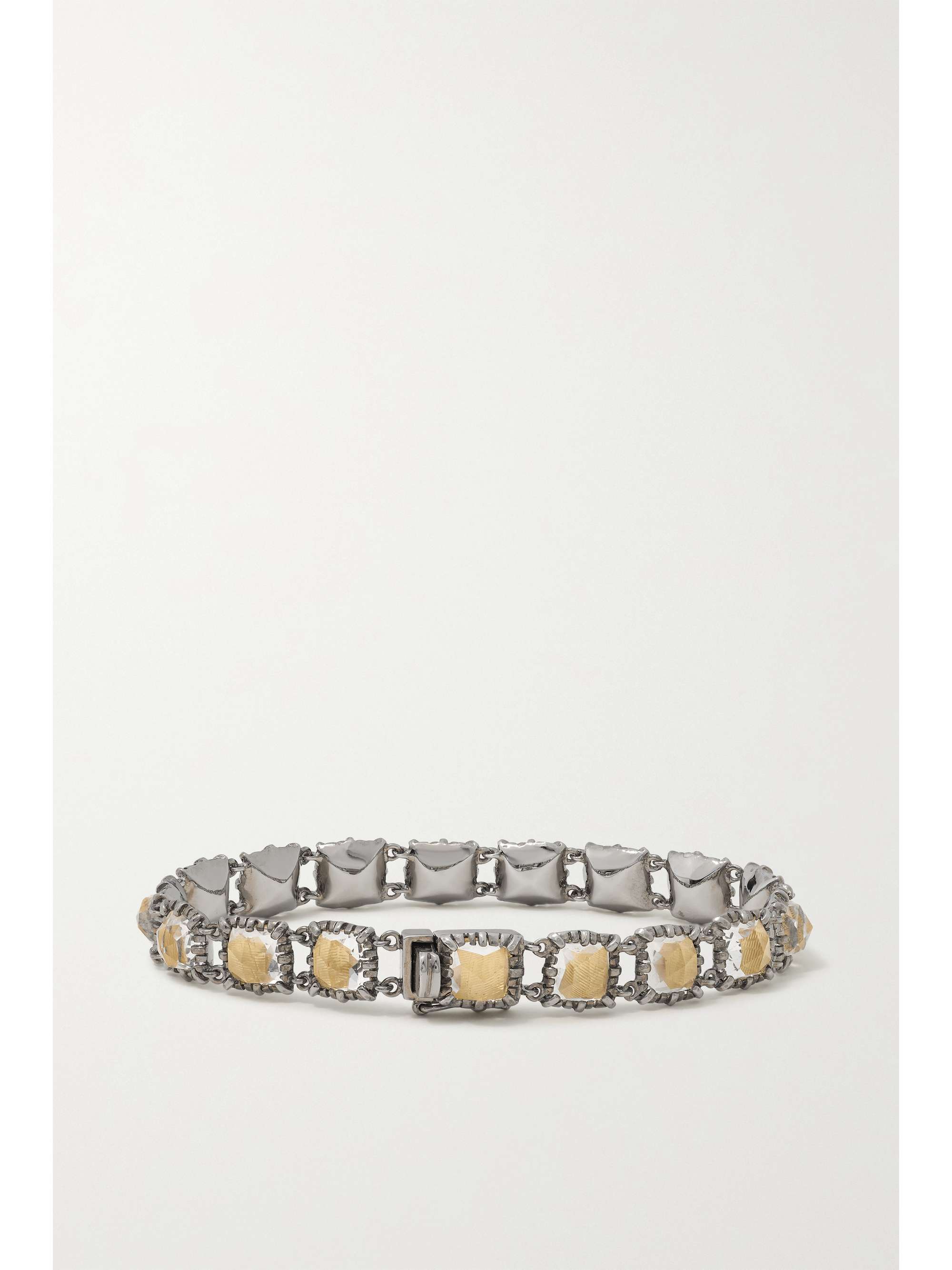 LARKSPUR & HAWK Bella Small Jeu de Paume rhodium-dipped quartz bracelet
