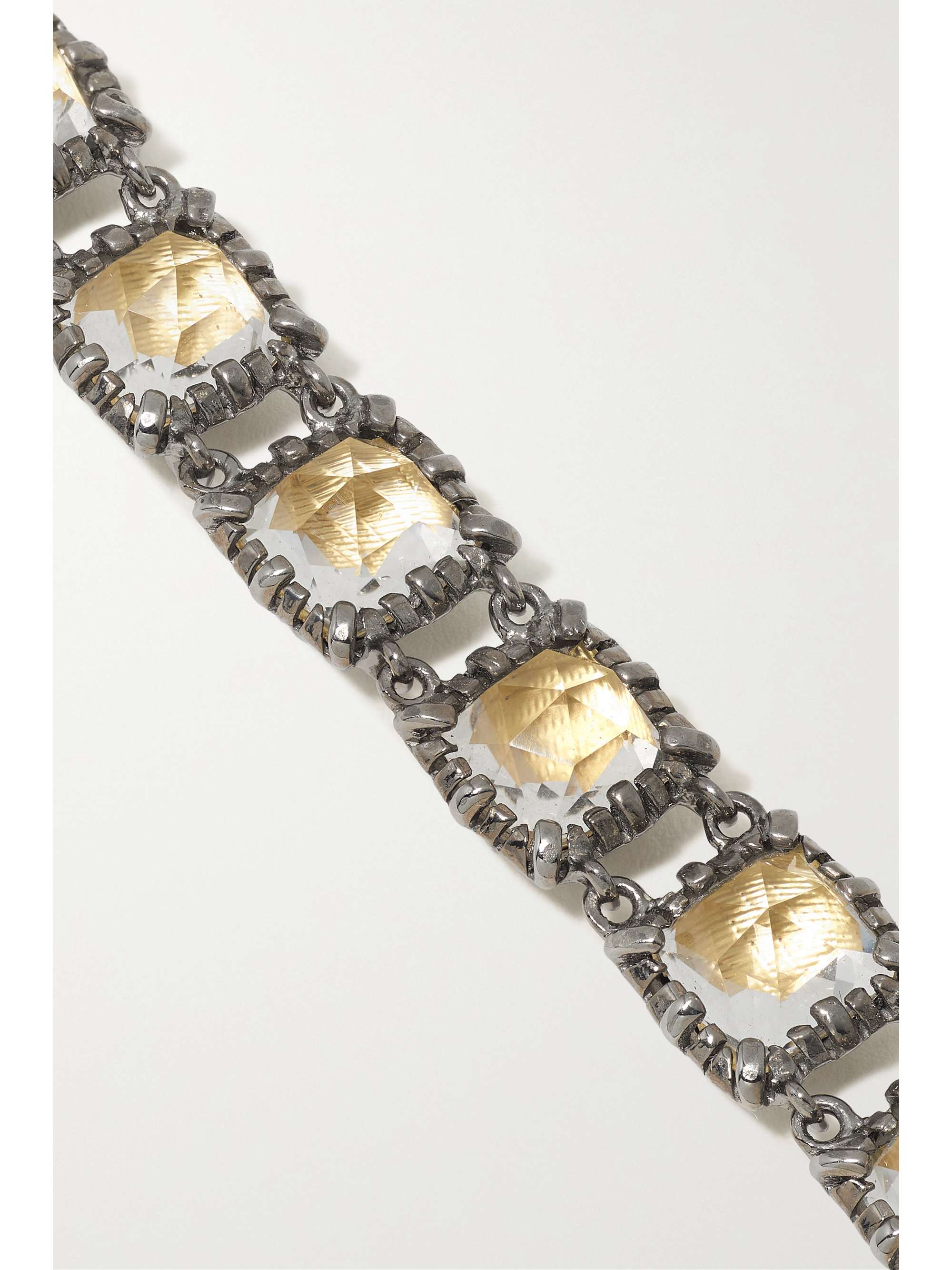 LARKSPUR & HAWK Bella Small Jeu de Paume rhodium-dipped quartz bracelet