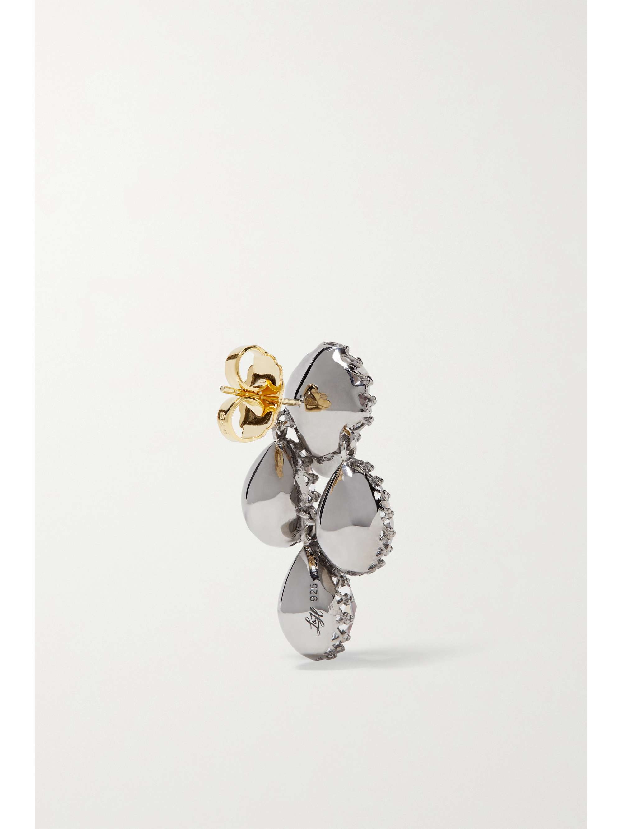 LARKSPUR & HAWK Antoinette Girandole 18-karat gold-dipped quartz earrings