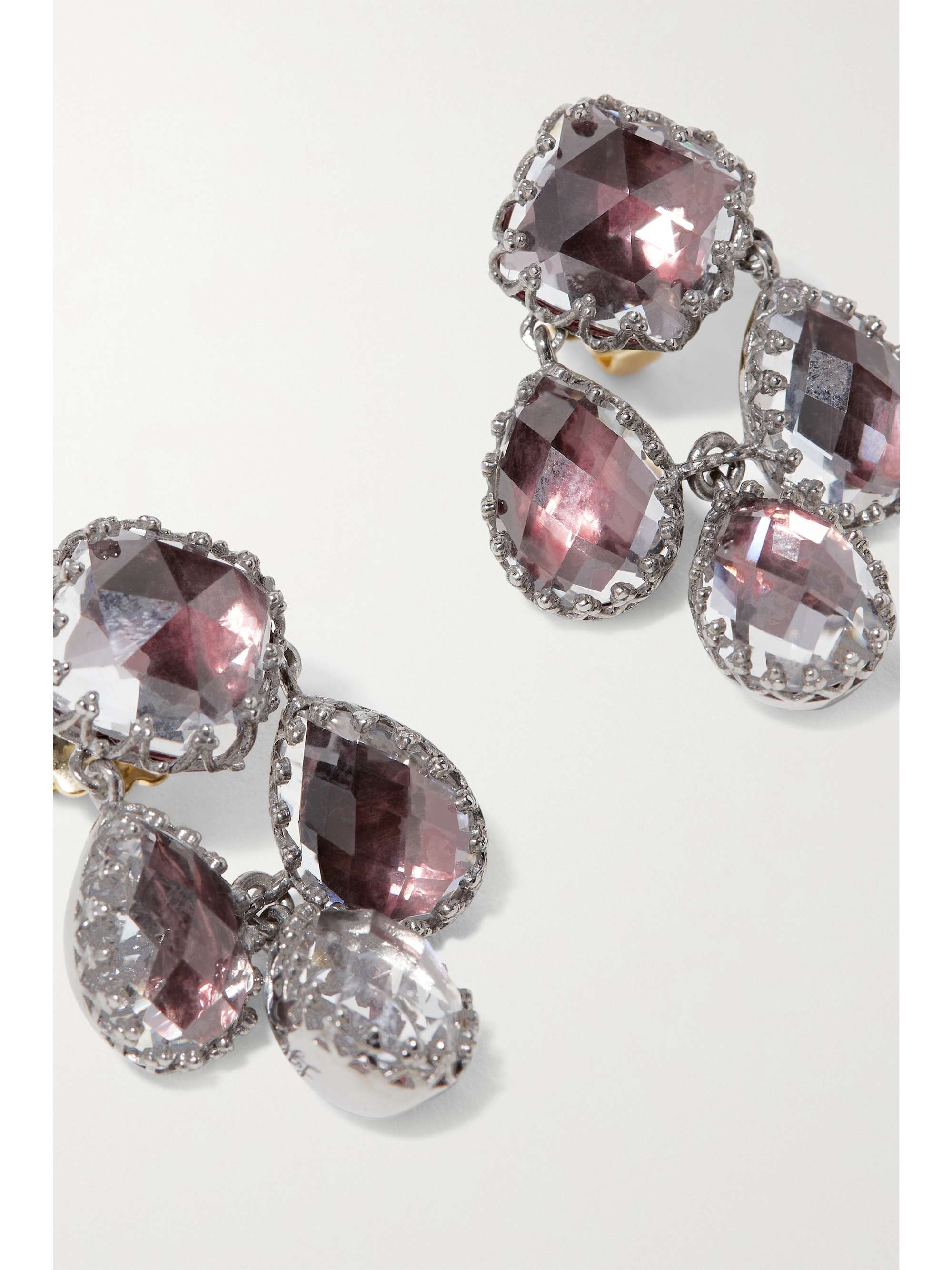 LARKSPUR & HAWK Antoinette Girandole 18-karat gold-dipped quartz earrings