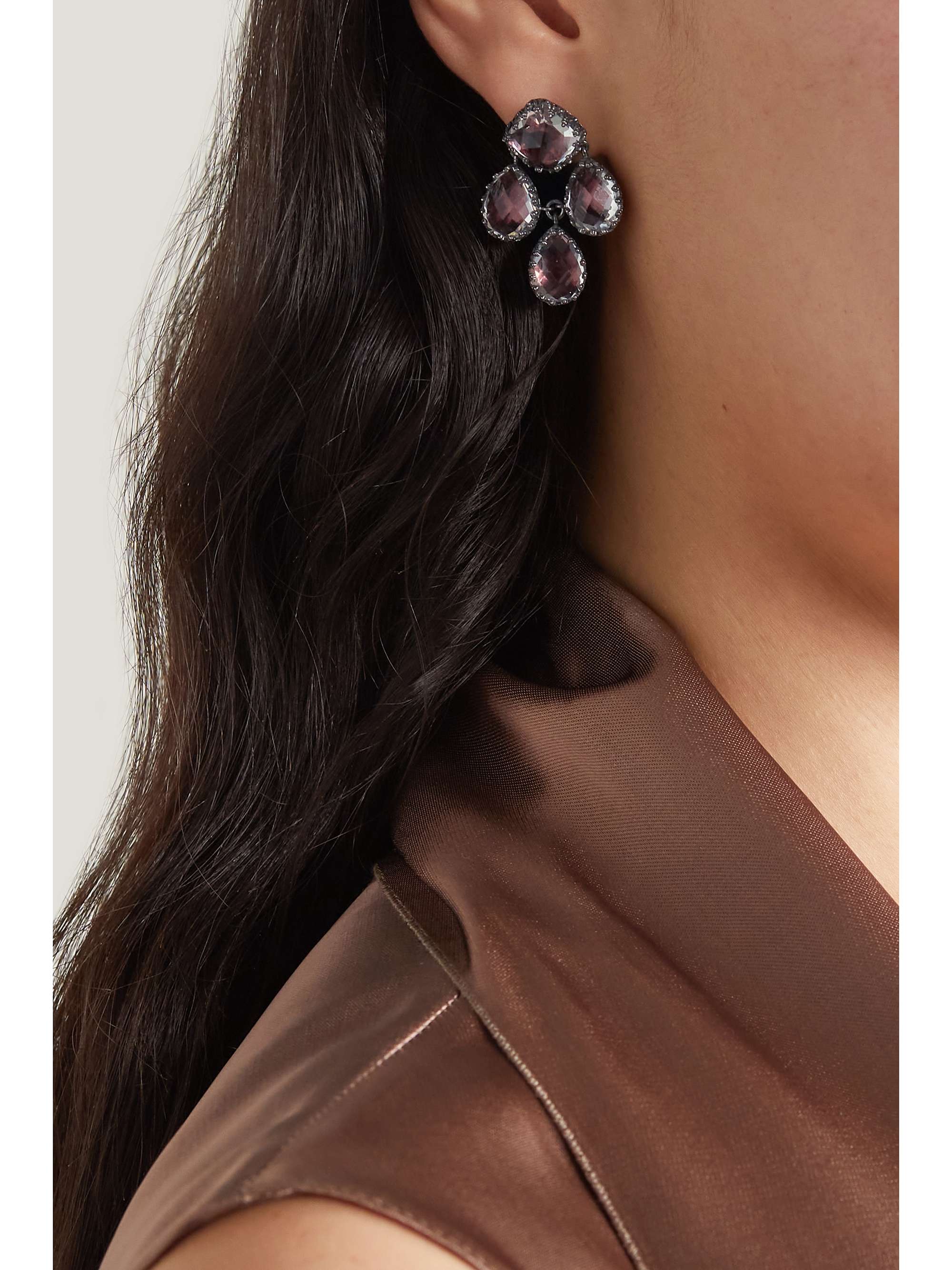 LARKSPUR & HAWK Antoinette Girandole 18-karat gold-dipped quartz earrings