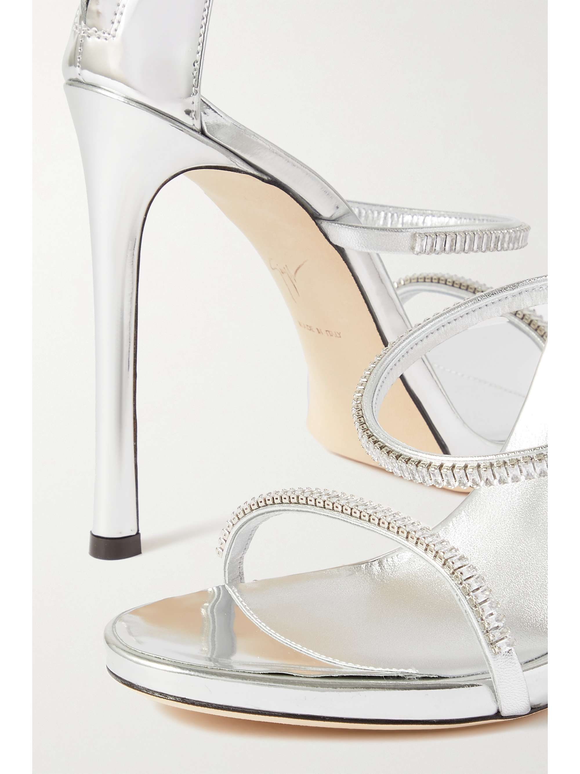 GIUSEPPE ZANOTTI South mirrored-leather sandals | NET-A-PORTER