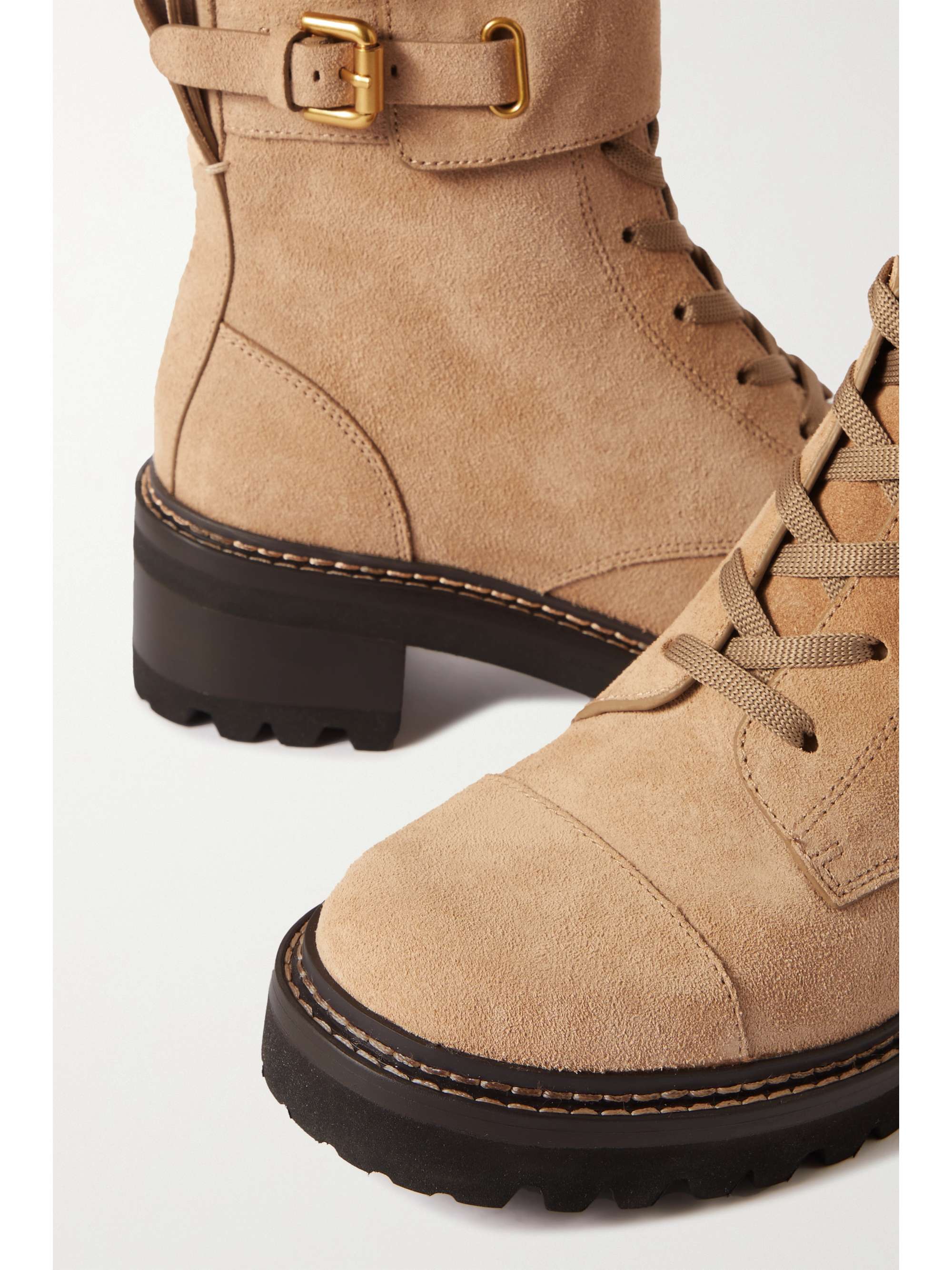 SEE BY CHLOÉ Mallory buckled suede ankle boots