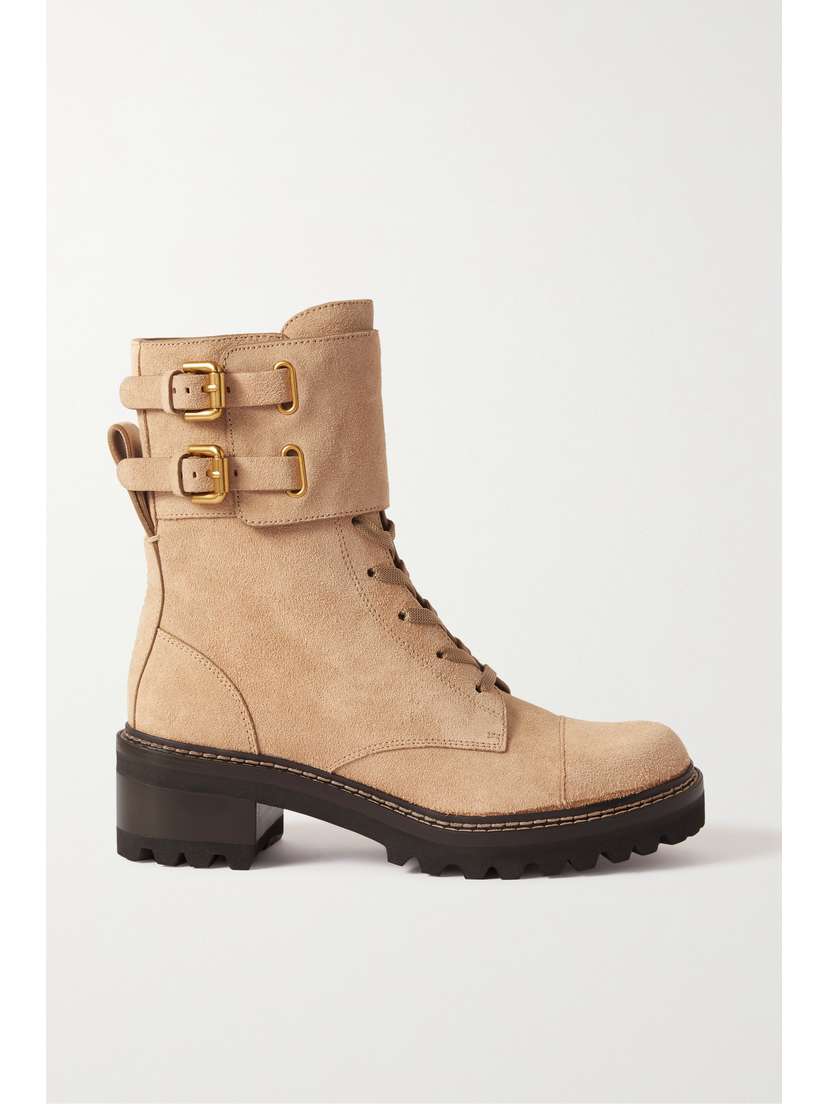 See By Chloé Mallory Buckled Suede Ankle Boots