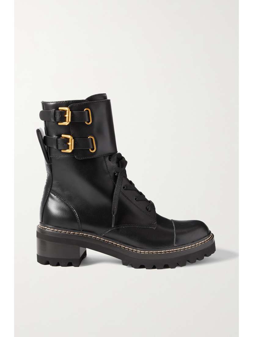 See By Chloé Mallory Buckled Leather Ankle Boots