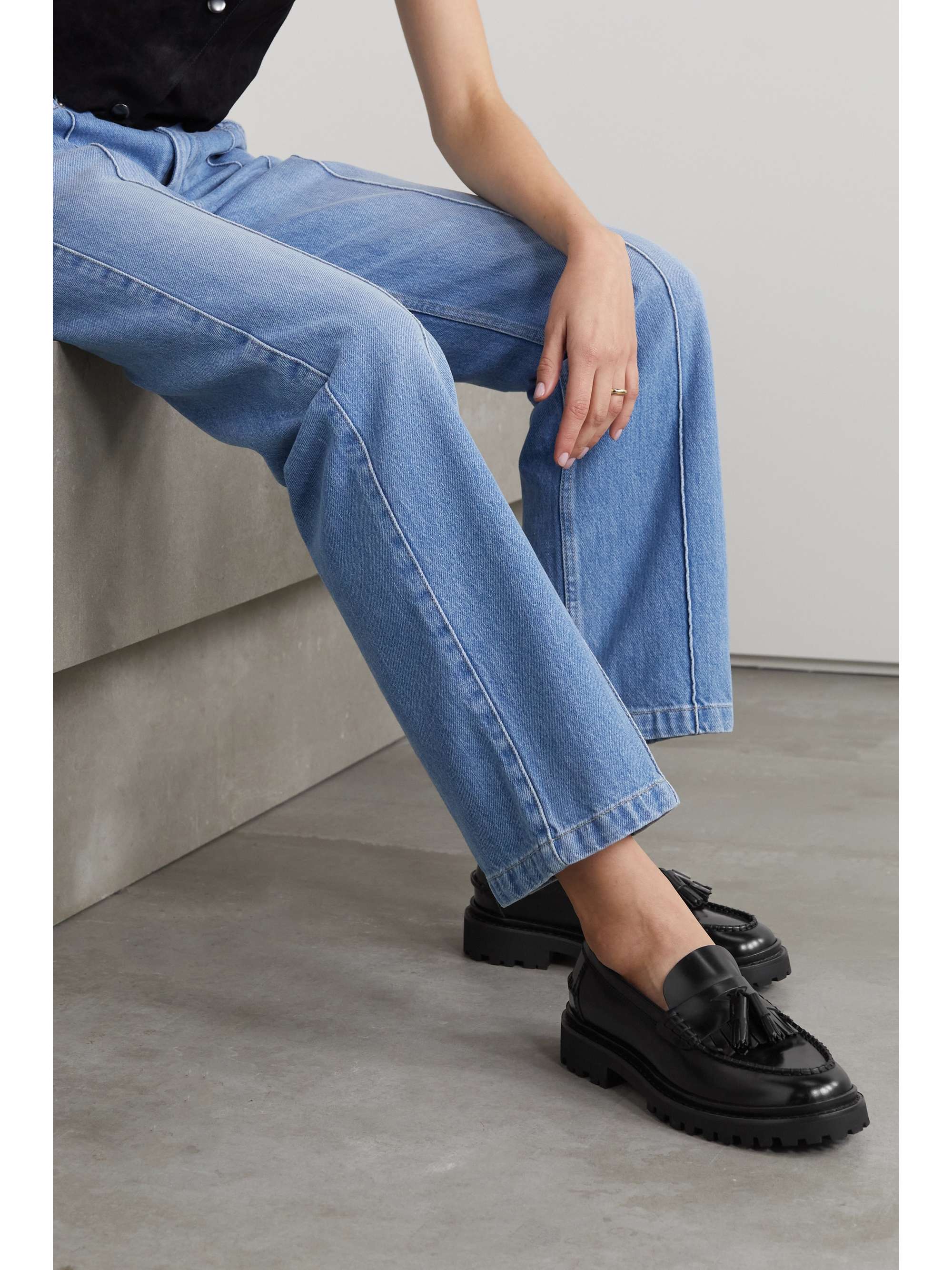 ISABEL MARANT Frezza tasseled glossed-leather loafers | NET-A-PORTER