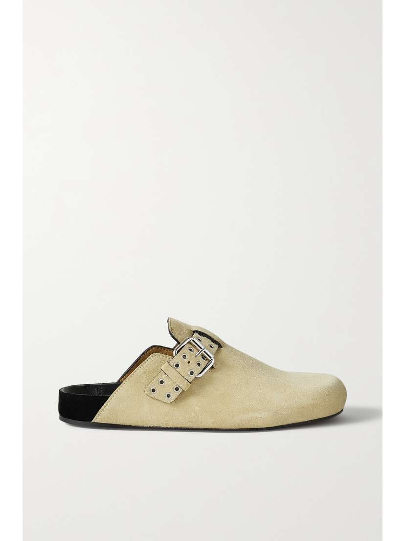 Isabel Marant Mirvin Buckled Suede Slippers