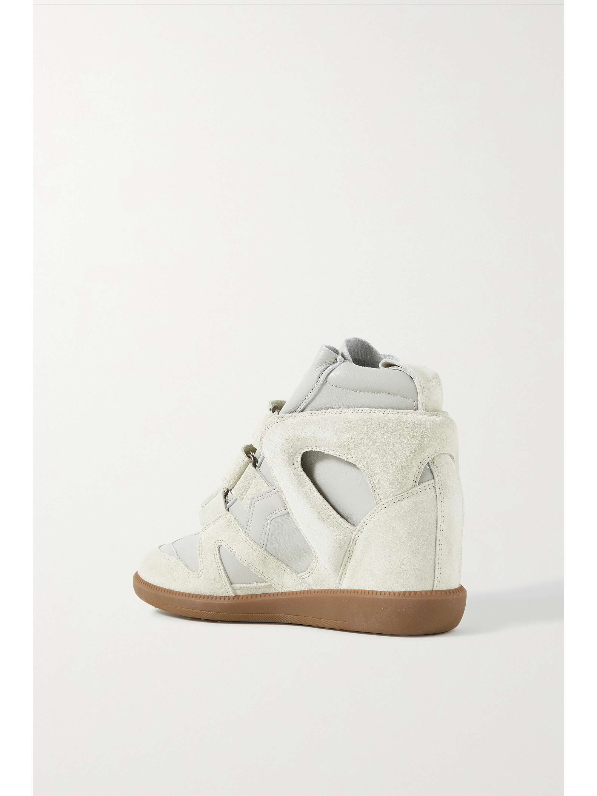 ISABEL MARANT Buckee suede and leather wedge sneakers | NET-A-PORTER