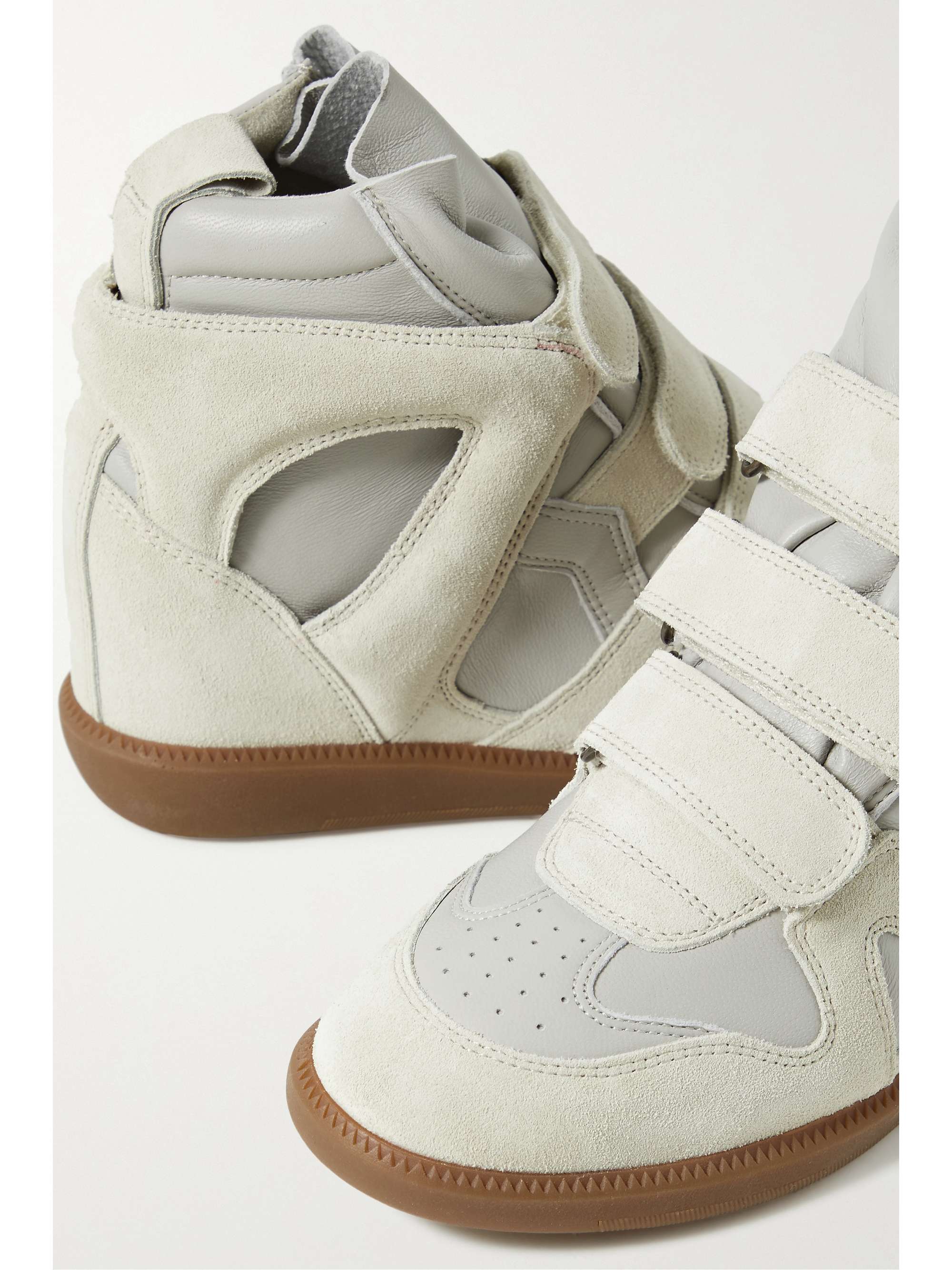 ISABEL Buckee and leather wedge sneakers | NET-A-PORTER