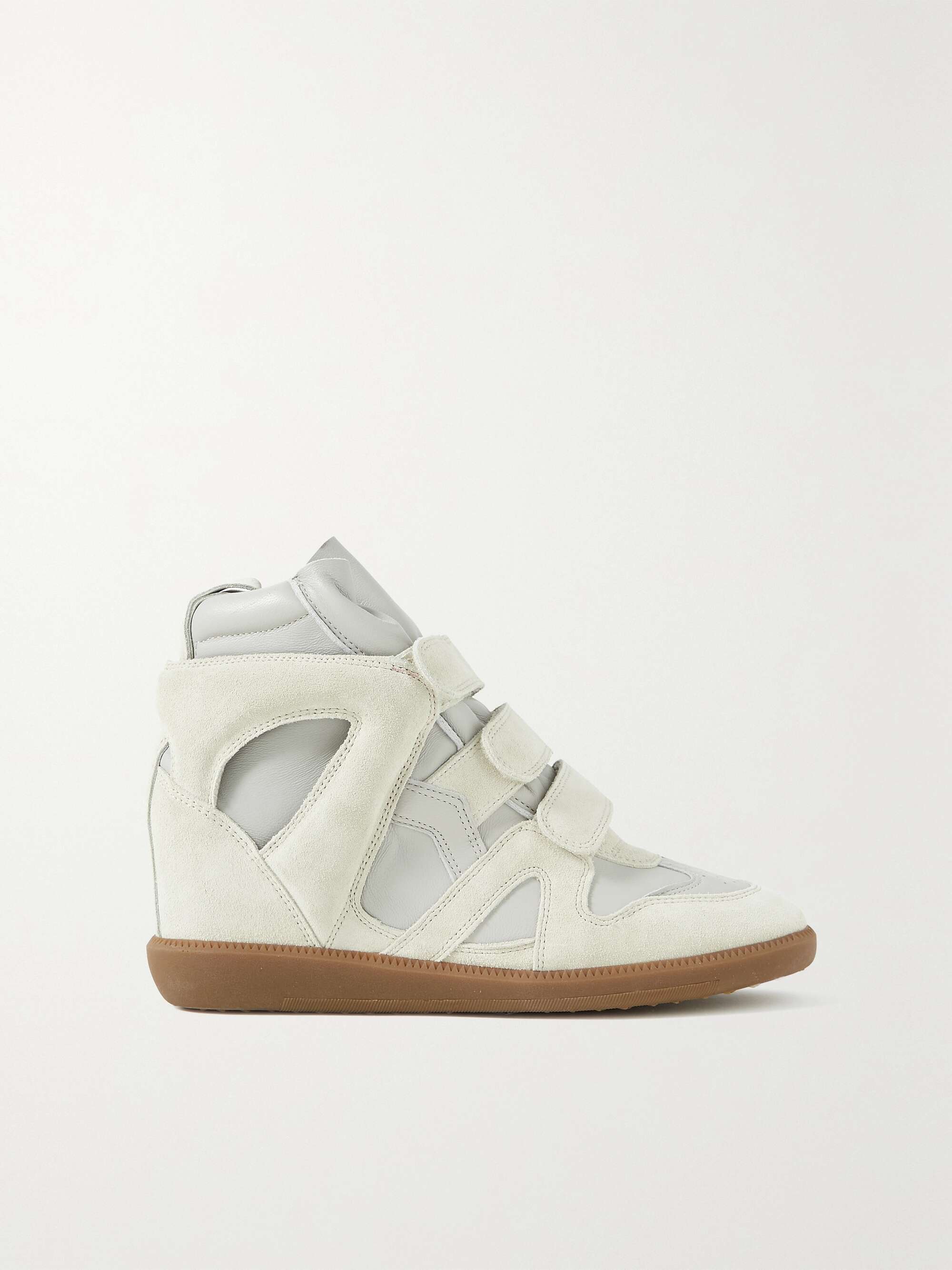 ISABEL MARANT Buckee leather wedge sneakers | NET-A-PORTER