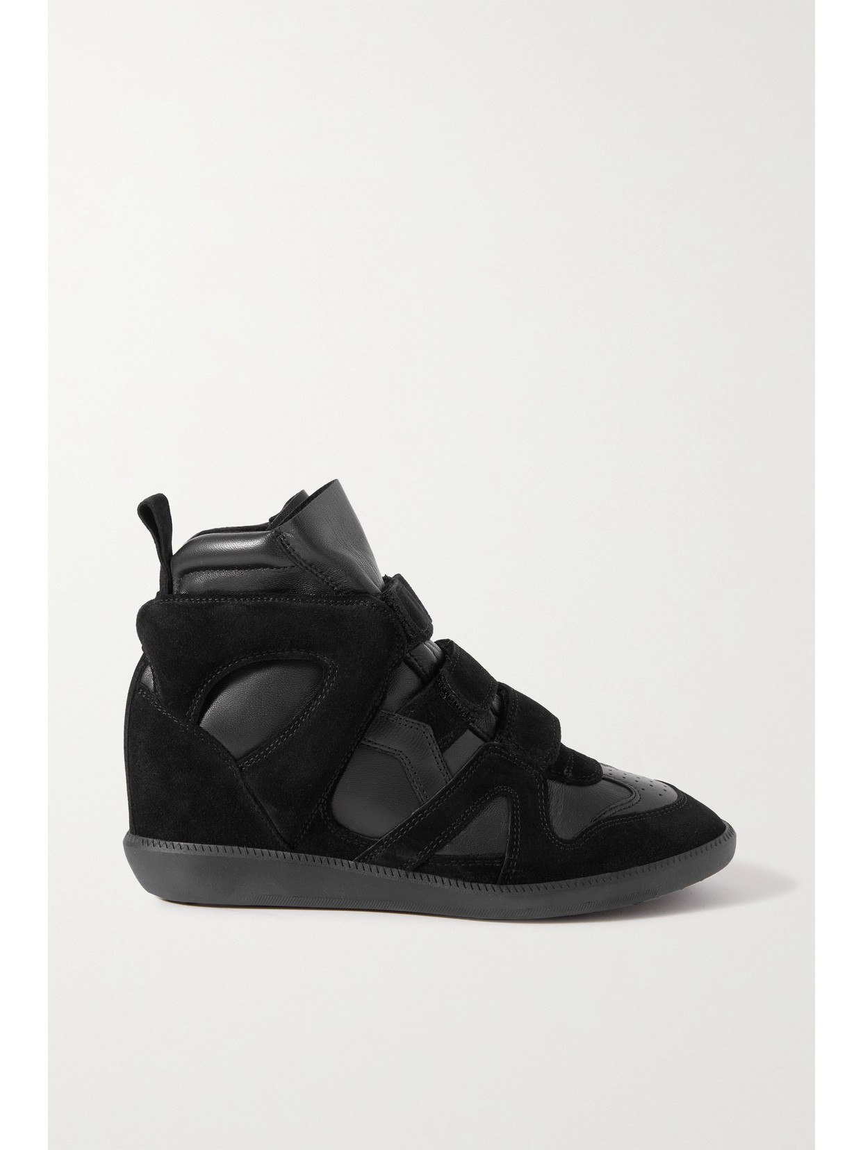 Isabel Marant - Buckee Suede And Leather Wedge Sneakers - Black 22 Awaiting product image