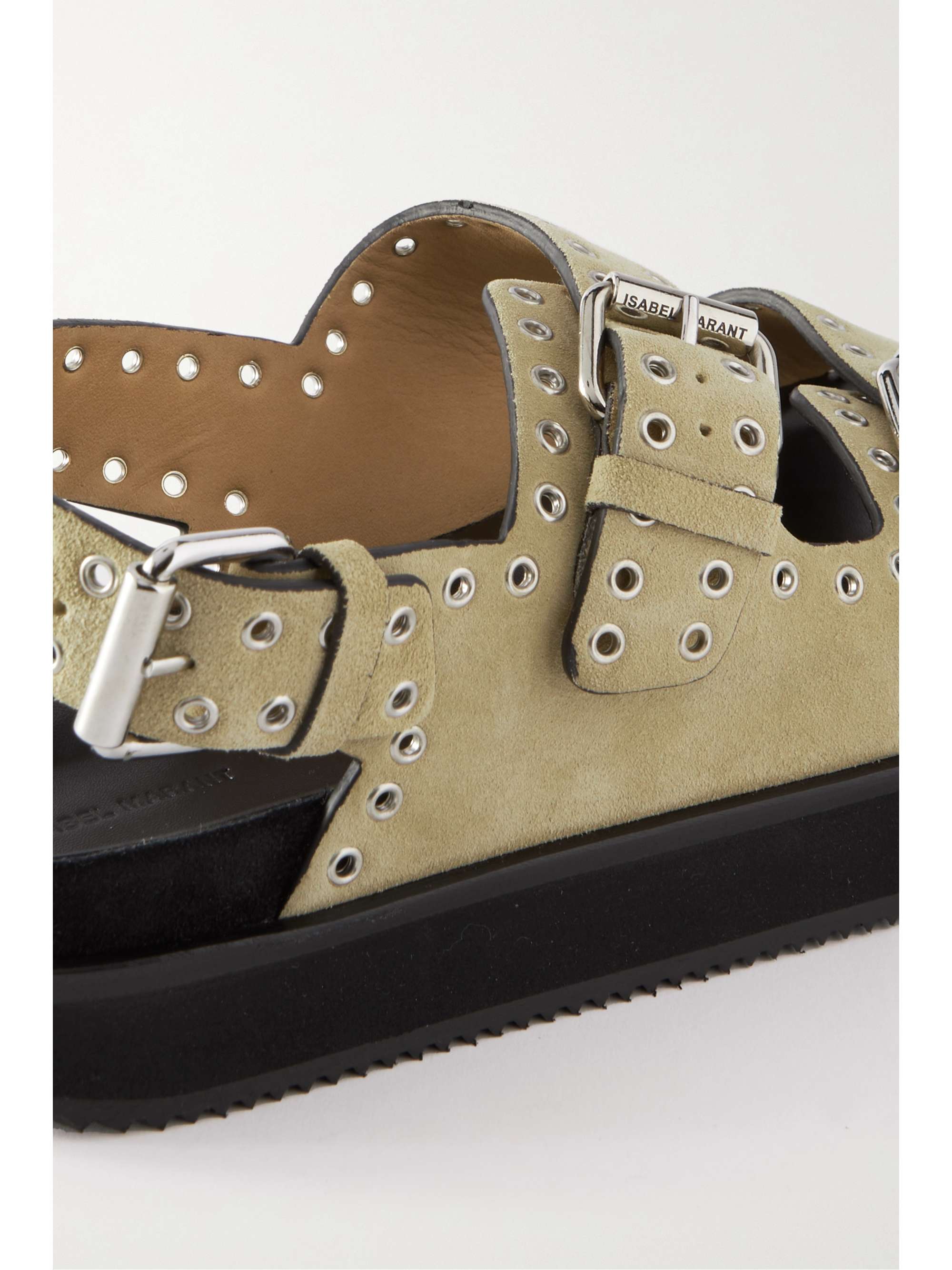 ISABEL MARANT Ophie eyelet-embellished buckled suede sandals