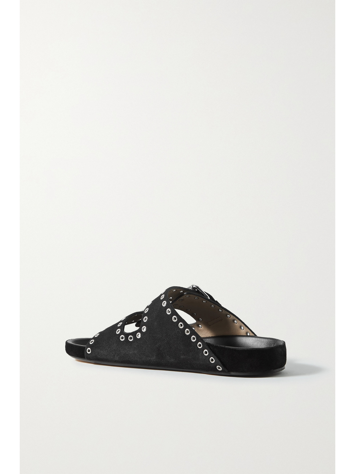 Shop Isabel Marant Lennyo Studded Suede Slides In Black