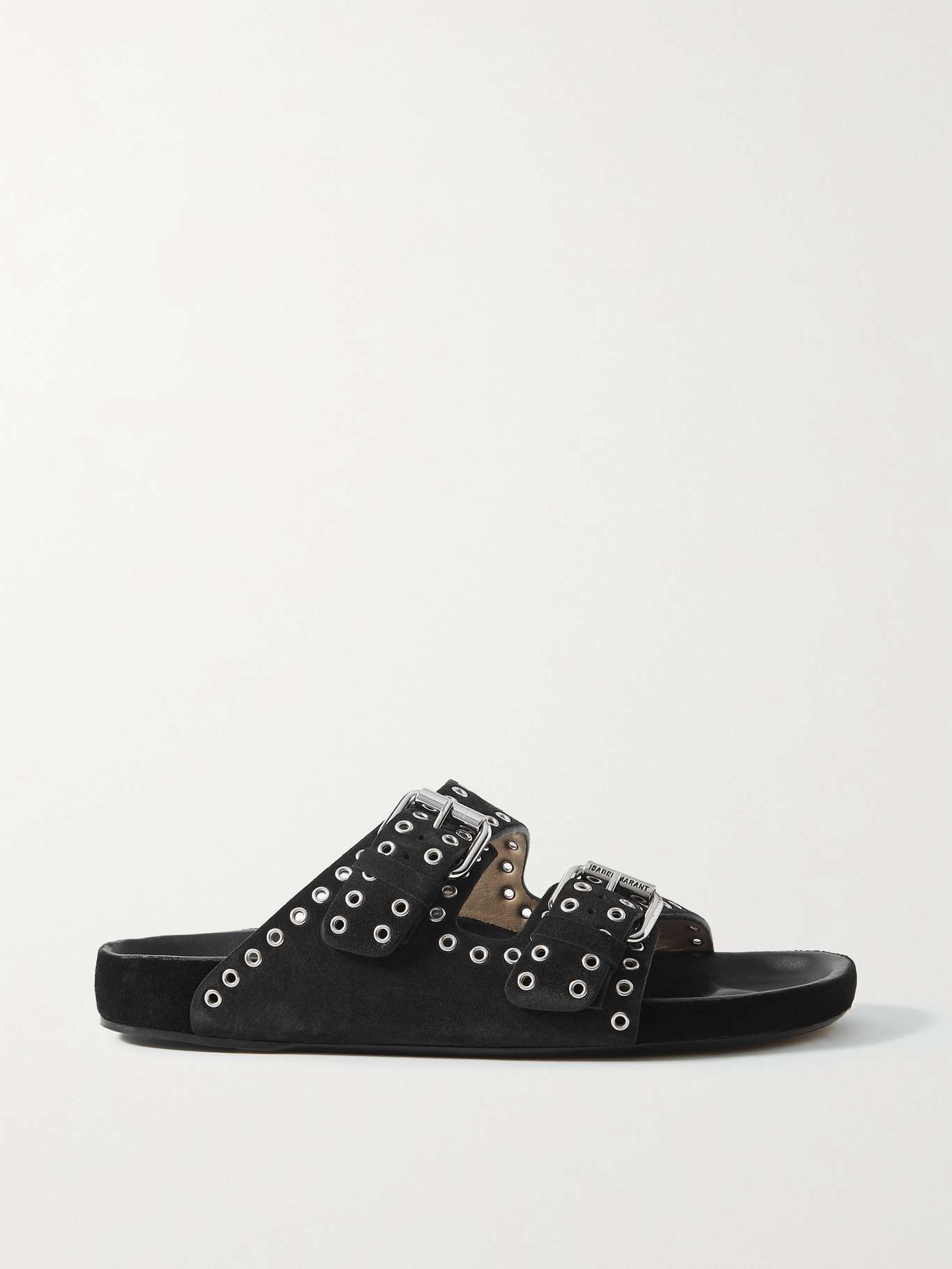Black Lennyo studded suede slides | ISABEL MARANT | NET-A-PORTER