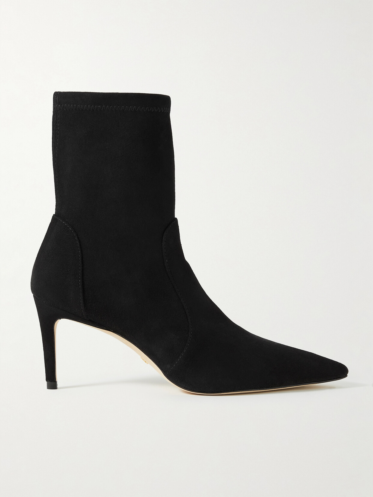 Shop Stuart Weitzman Stuart Stretch-suede Ankle Boots In Black