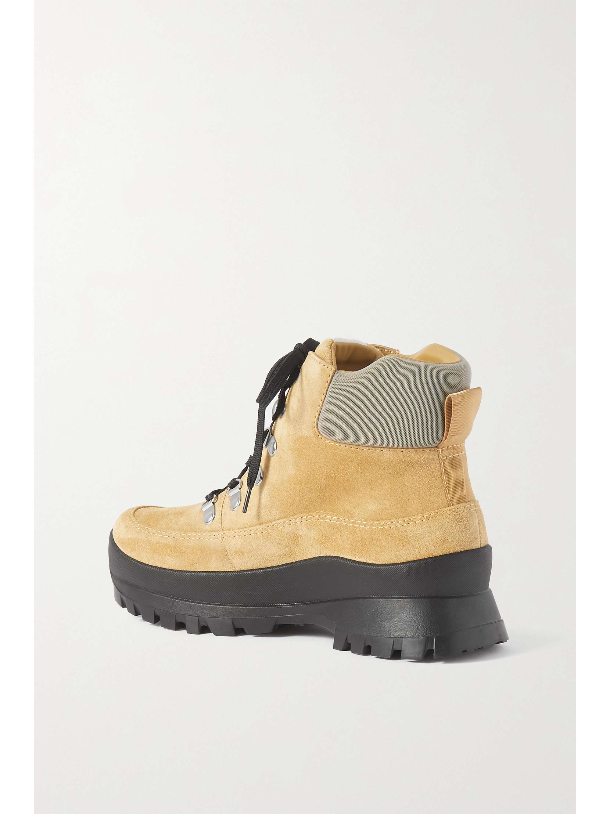 LOEFFLER RANDALL Owen mesh-trimmed suede platform ankle boots