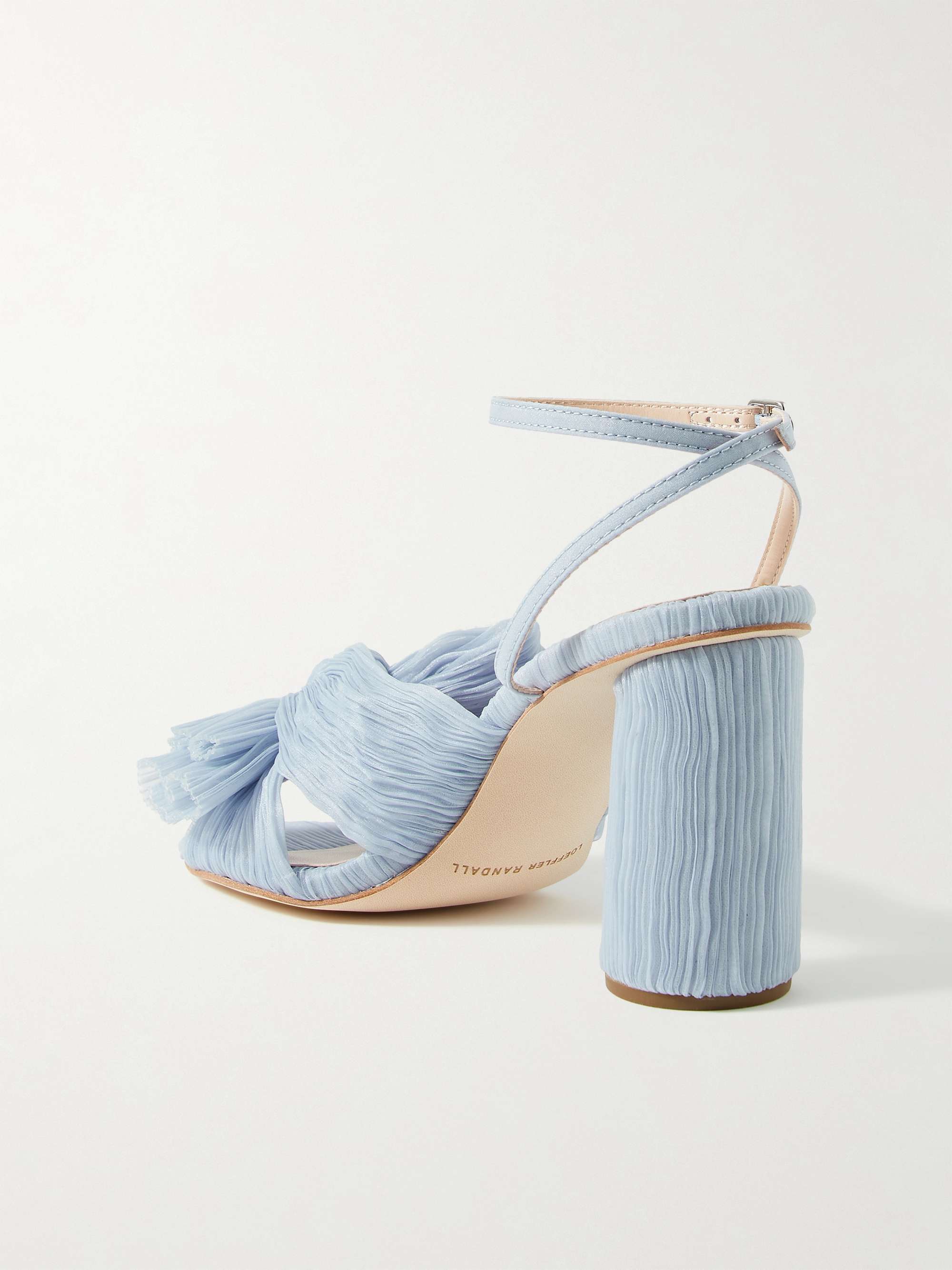 LOEFFLER RANDALL Camellia Sandalen aus Metallic-Lamé mit Schleife