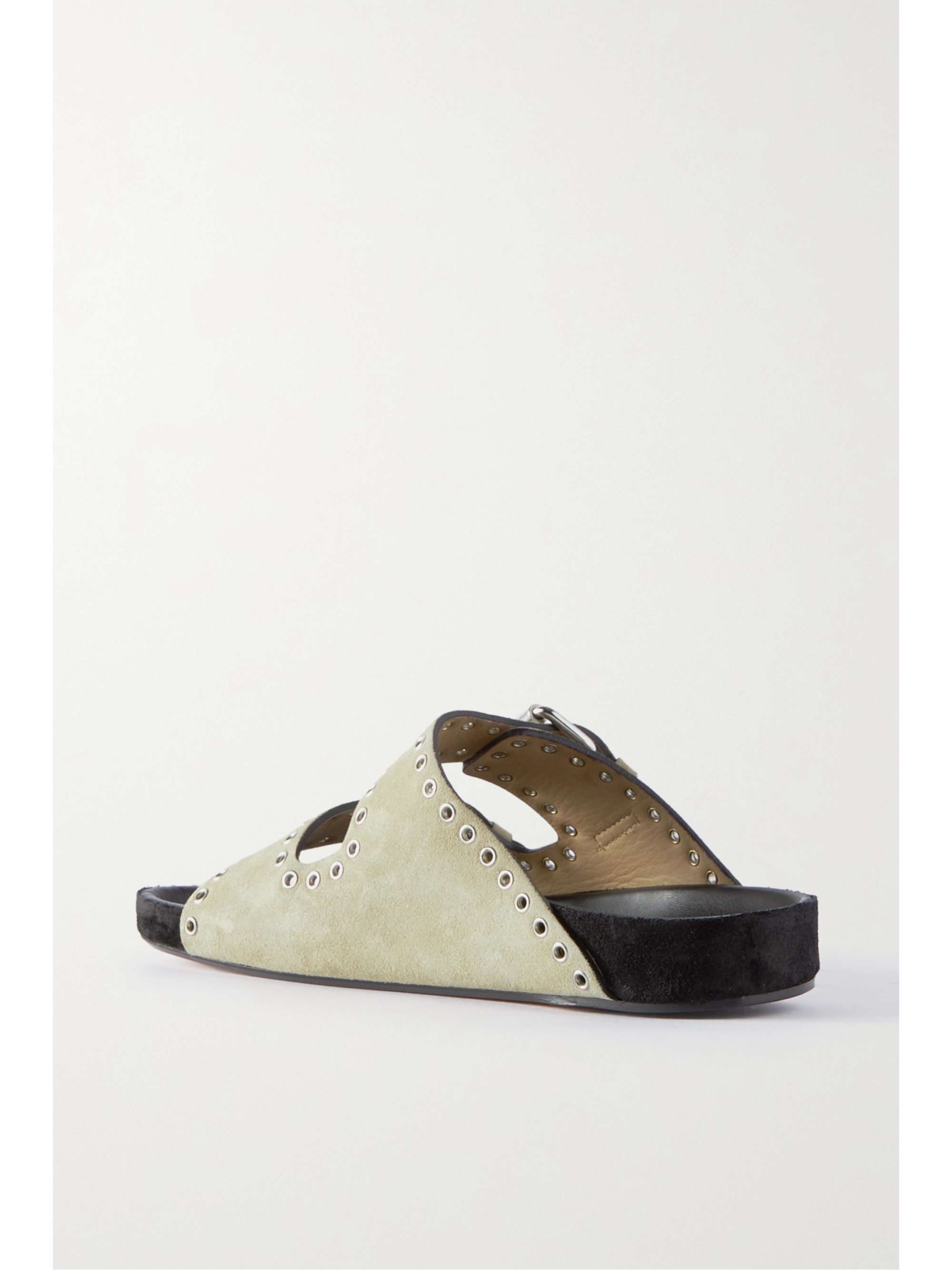 isabel marant lennyo grommet suede slides