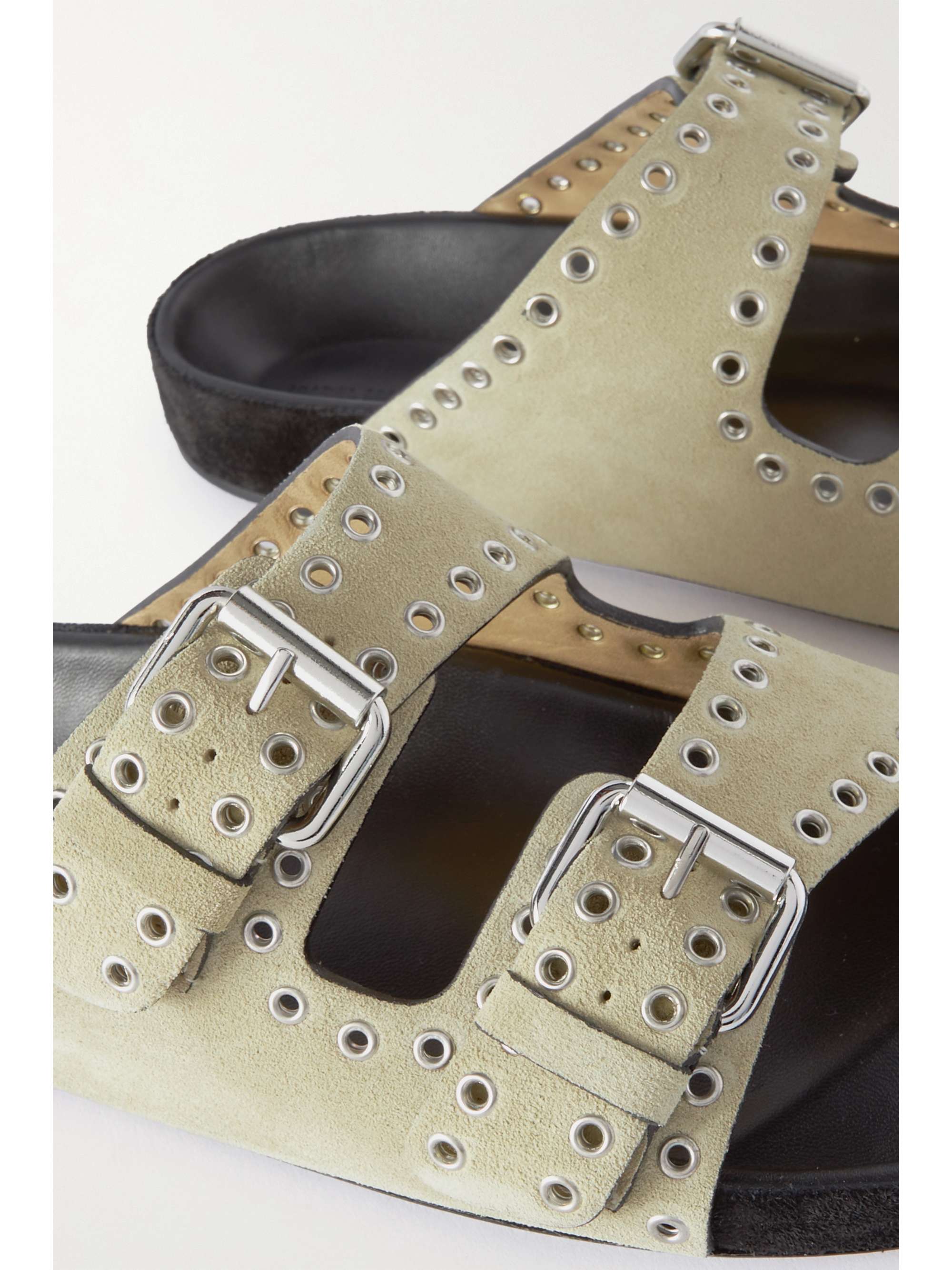 isabel marant lennyo grommet suede slides