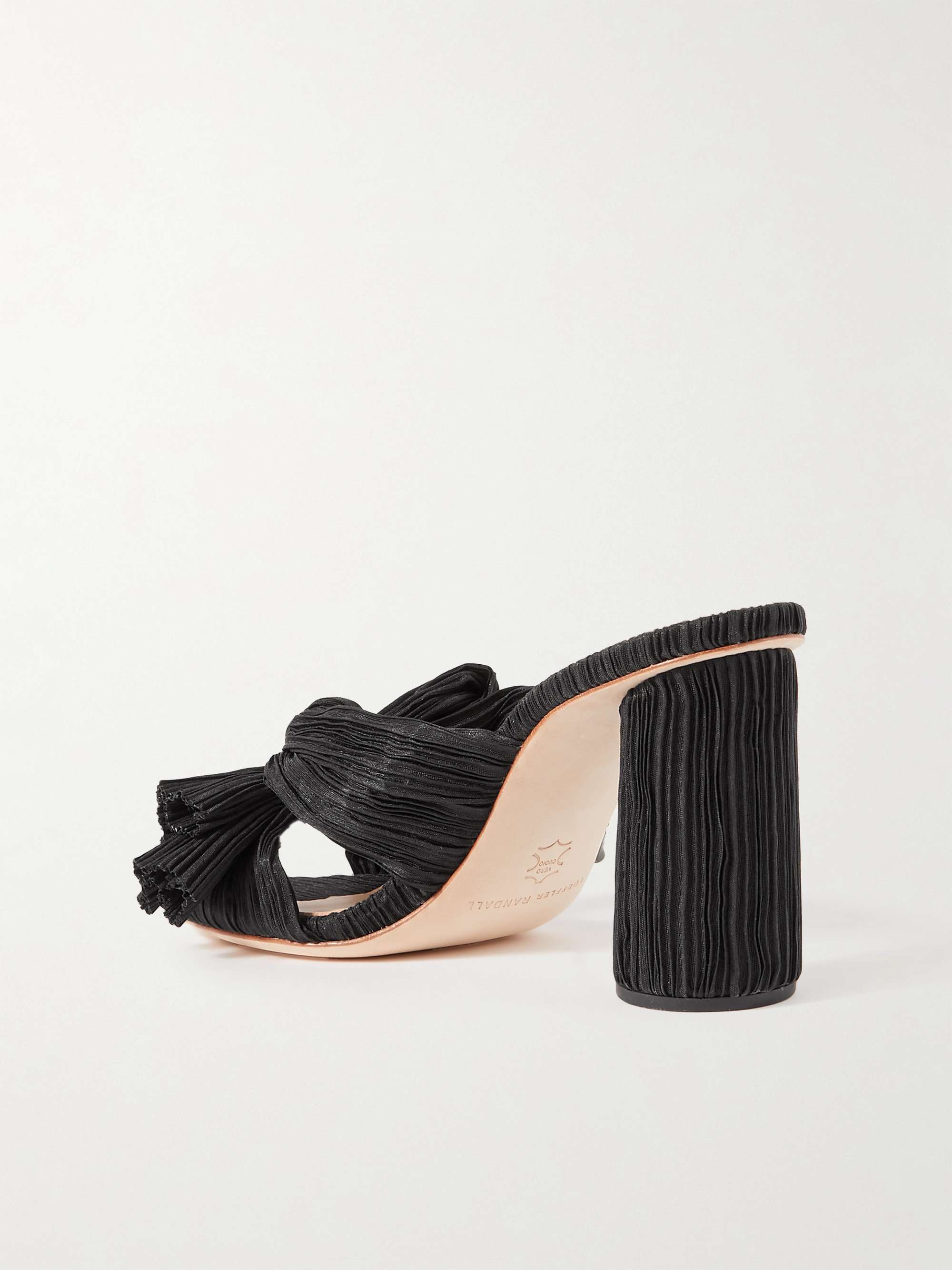 LOEFFLER RANDALL Penny 蝴蝶结饰细褶金属丝面料穆勒鞋