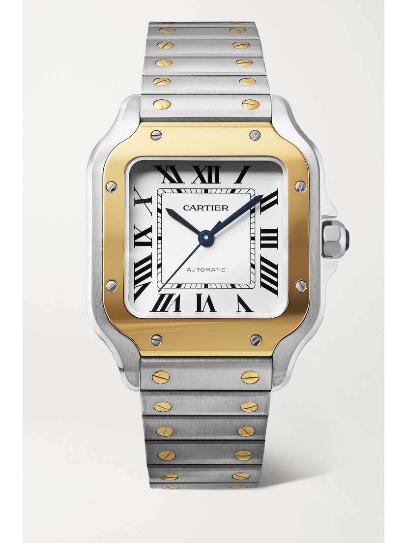 Cartier Santos De Automatic 35mm Medium Stainless Steel And 18-karat Gold Watch