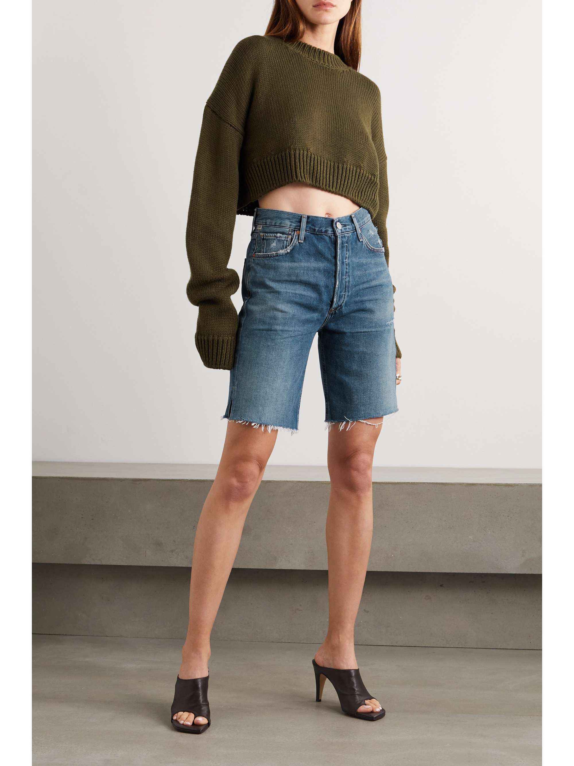 Mid denim Claudette distressed denim 