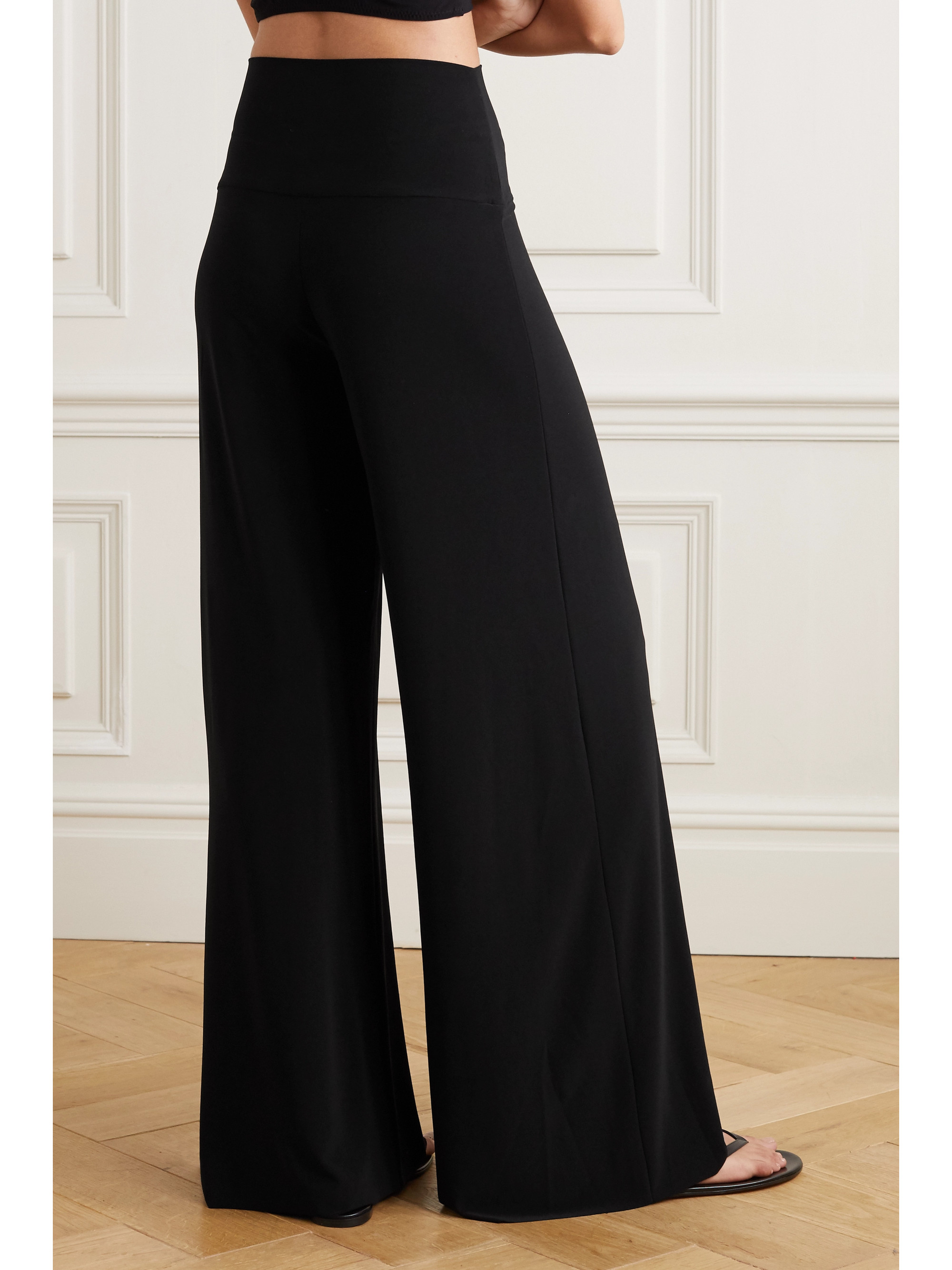 Norma Kamali Elephant stretch-jersey wide-leg pants