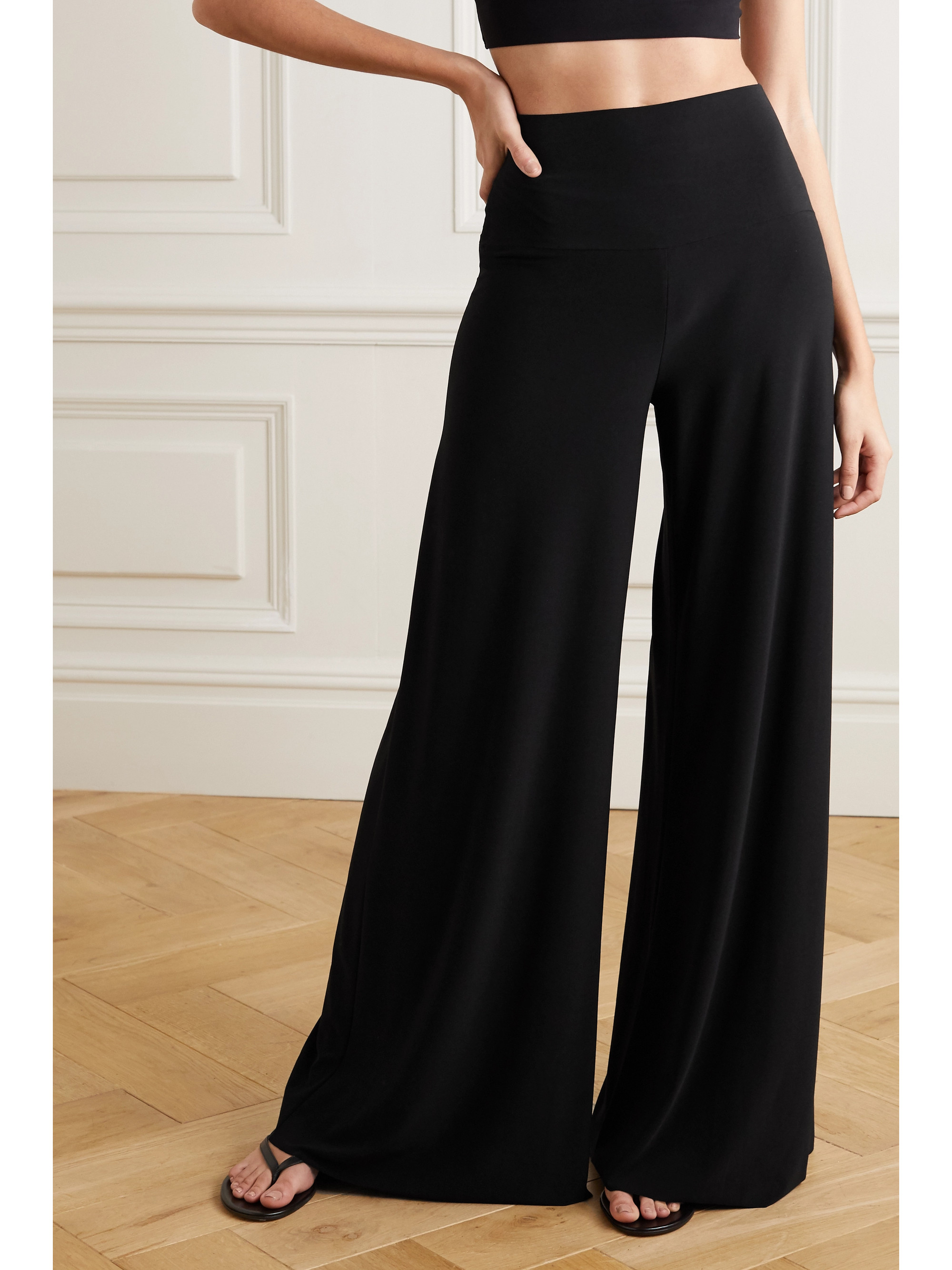 Norma Kamali Elephant stretch-jersey wide-leg pants